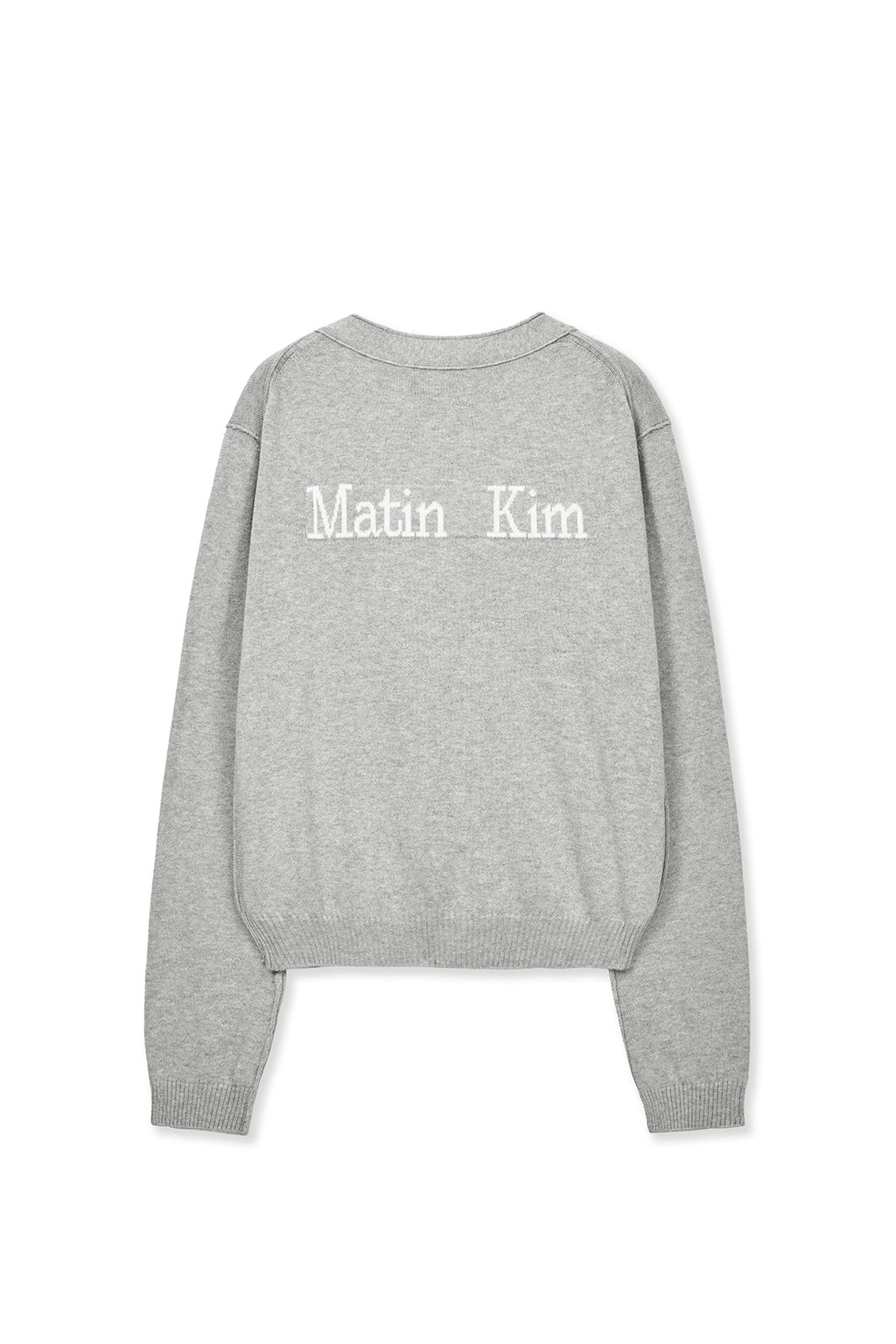Matin Kim - Back Logo Snap Button Cardigan (Grey) product image 2 | TRAB K-Fashion Australia