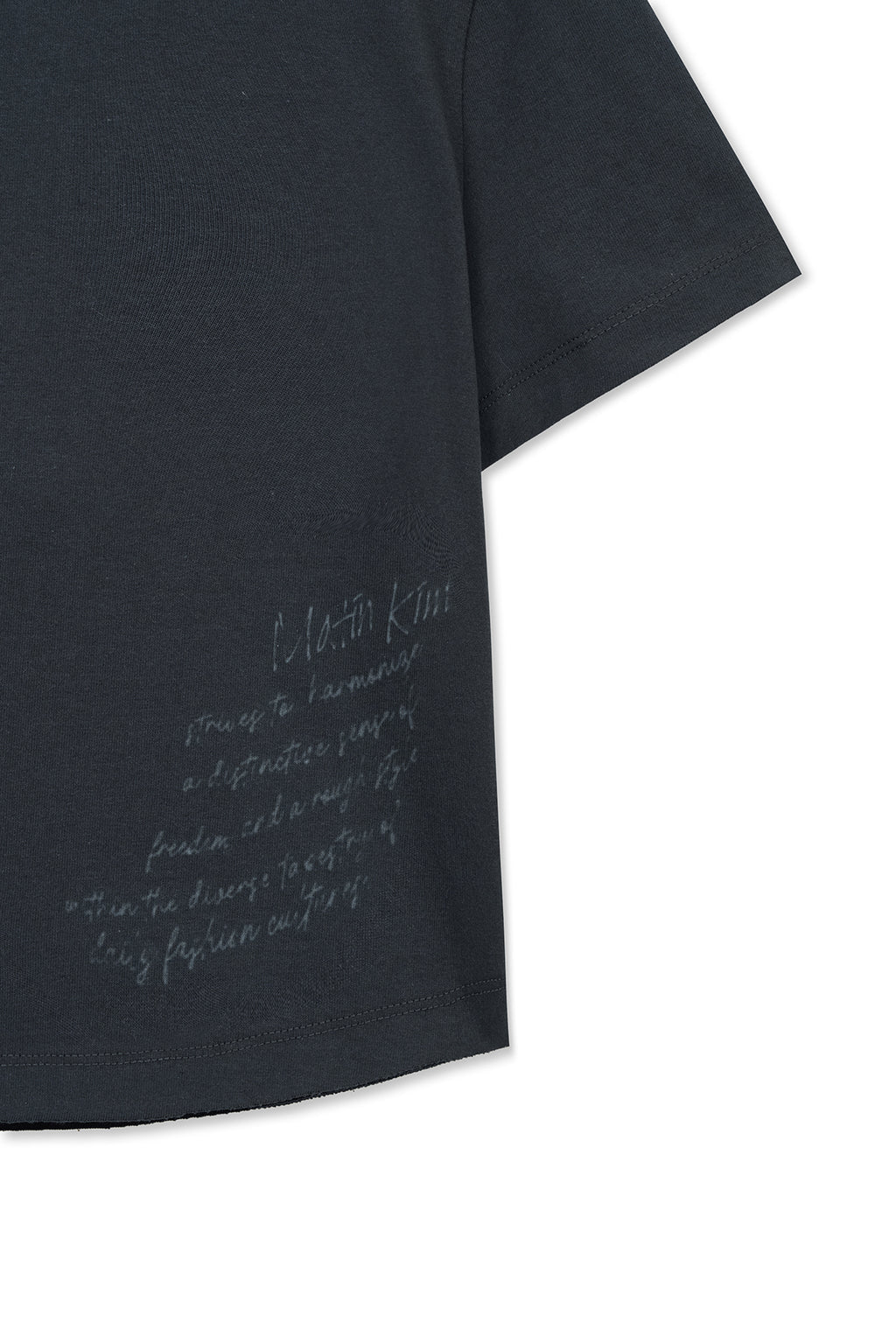 Matin Kim - Graffiti Round Hem Crop Top (Navy) product image 4 | TRAB K-Fashion Australia