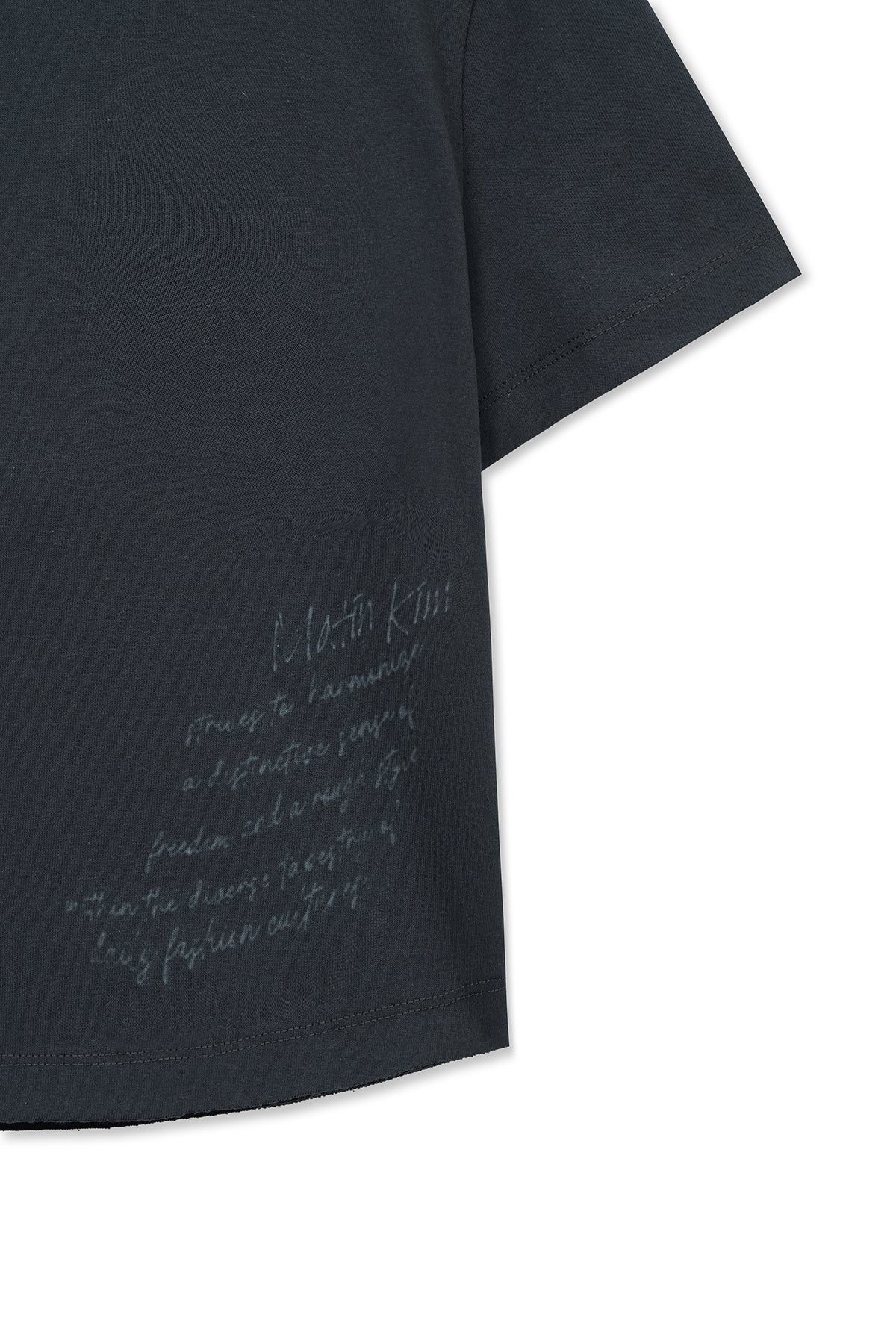 Matin Kim - Graffiti Round Hem Crop Top (Navy) product image 4 | TRAB K-Fashion Australia