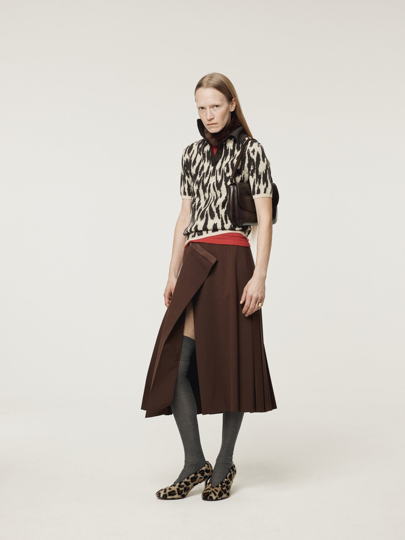 Recto - Pleated Wrap Skirt (Vintage Brown) product image 5 | TRAB K-Fashion Australia