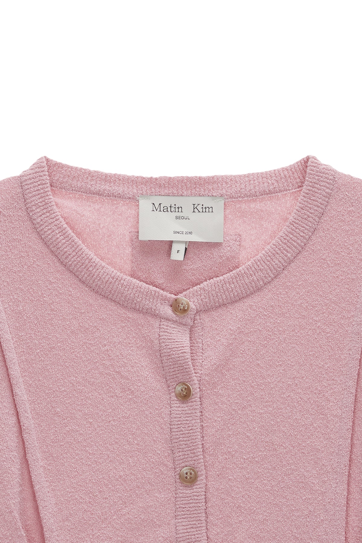 Matin Kim - Pintuck Point Knit Cardigan (Pink) product image 3 | TRAB K-Fashion Australia