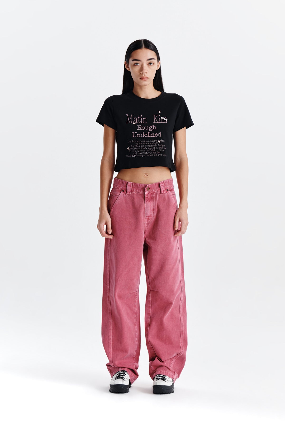 Matin Kim - Side Point Color Denim Pants (Pink) product image 5 | TRAB K-Fashion Australia