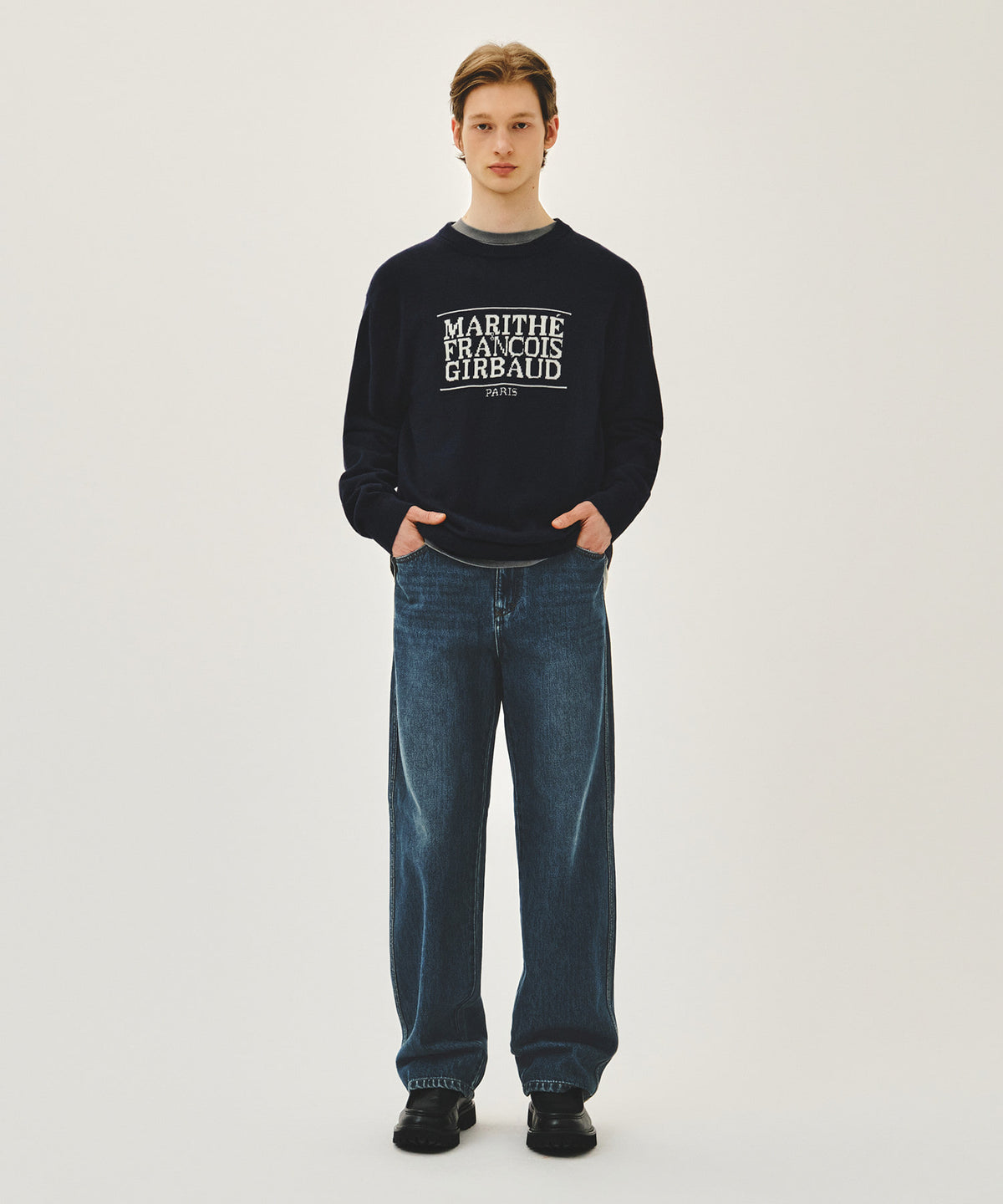 Marithe & Francois Girbaud - New M High Straight Denim Pants (Dark Blue) product image 3 | TRAB K-Fashion Australia