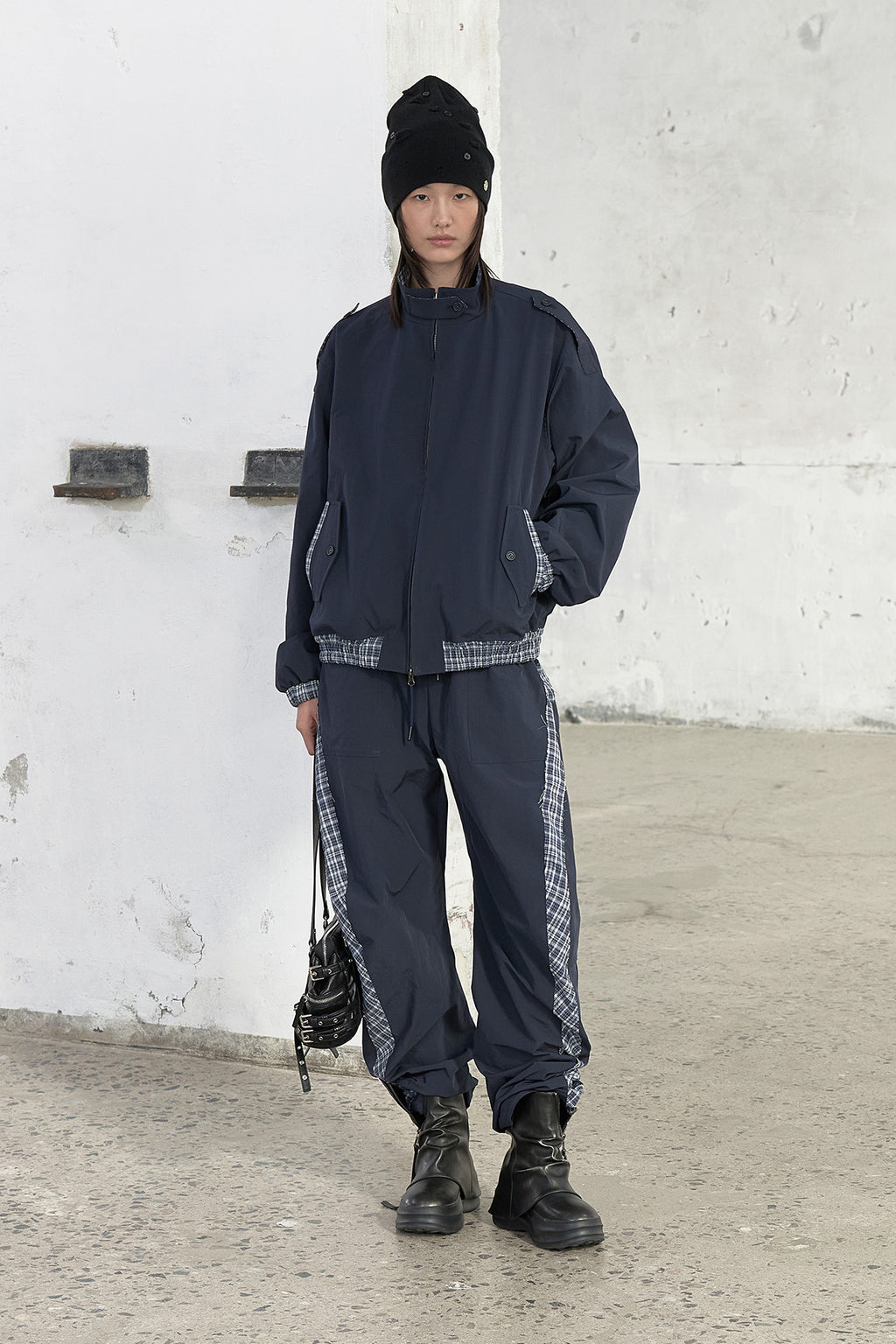Deinet - Point Check Detail Jacket (Navy) product image 4 | TRAB K-Fashion Australia