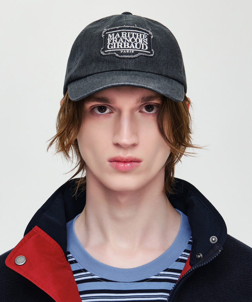Marithe & Francois Girbaud - Applique Washed Small Classic Logo Cap (Washed Black) product image 5 | TRAB K-Fashion Australia