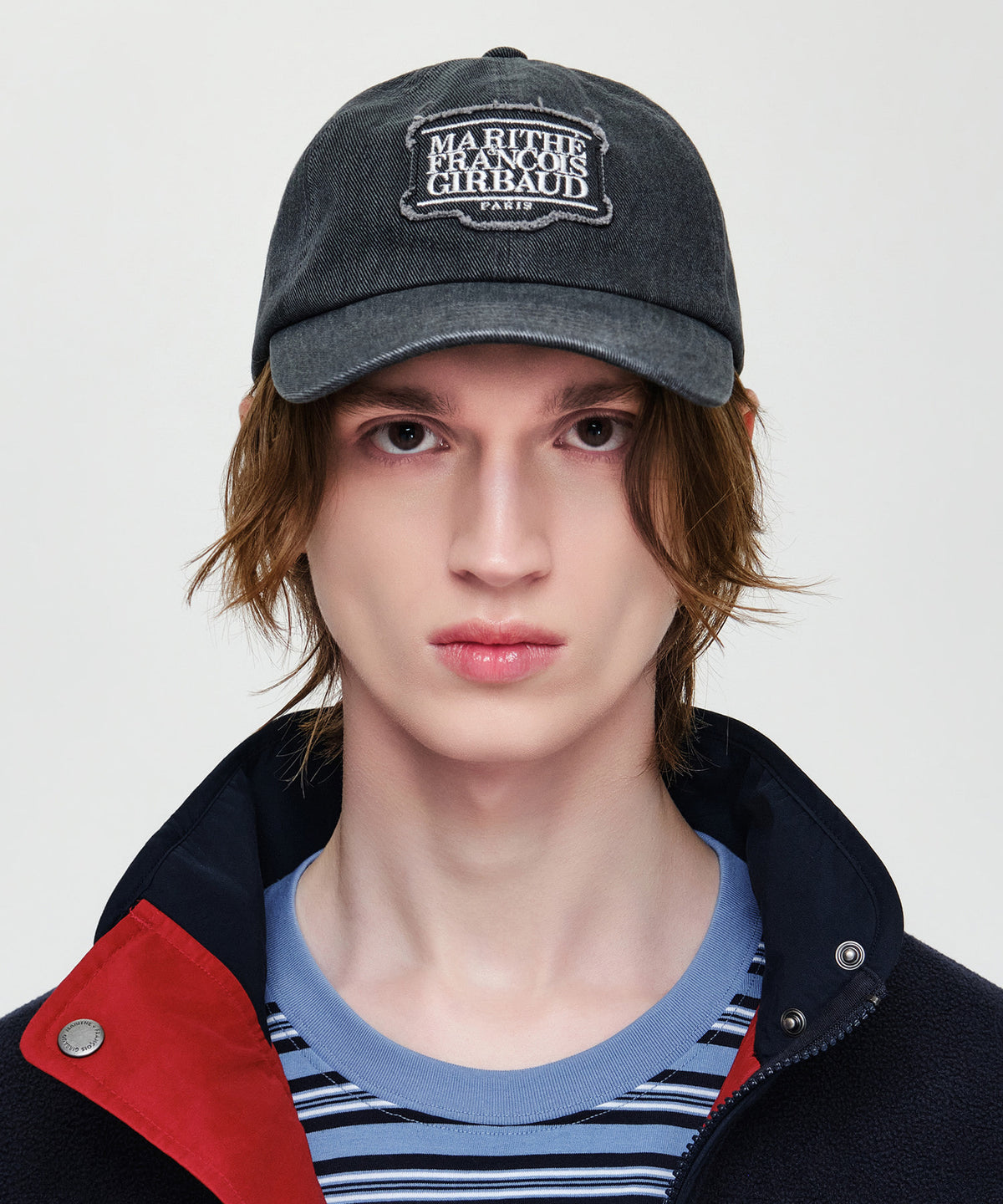 Marithe & Francois Girbaud - Applique Washed Small Classic Logo Cap (Washed Black) product image 5 | TRAB K-Fashion Australia