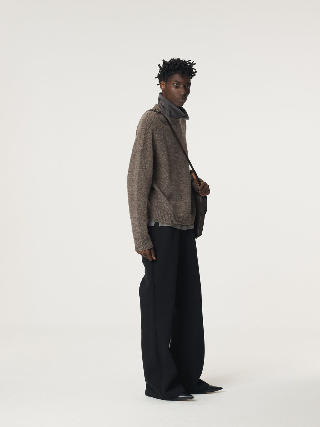 Recto - Shetland Wool Knit Top (Melange Brown) product image 5 | TRAB K-Fashion Australia