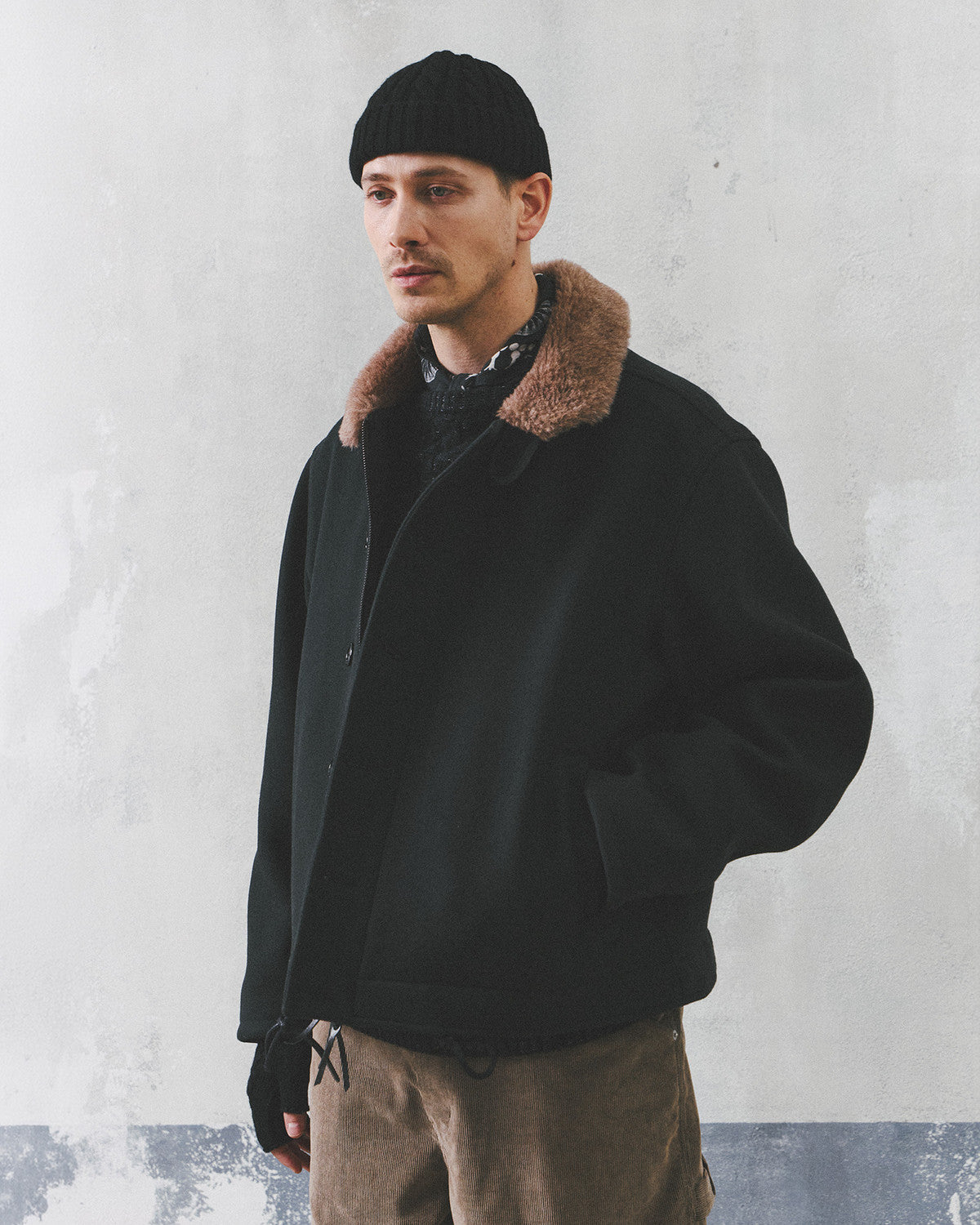 Eastlogue - N-1 Deck Jumper (Charcoal Melton Wool) product image 3 | TRAB K-Fashion Australia