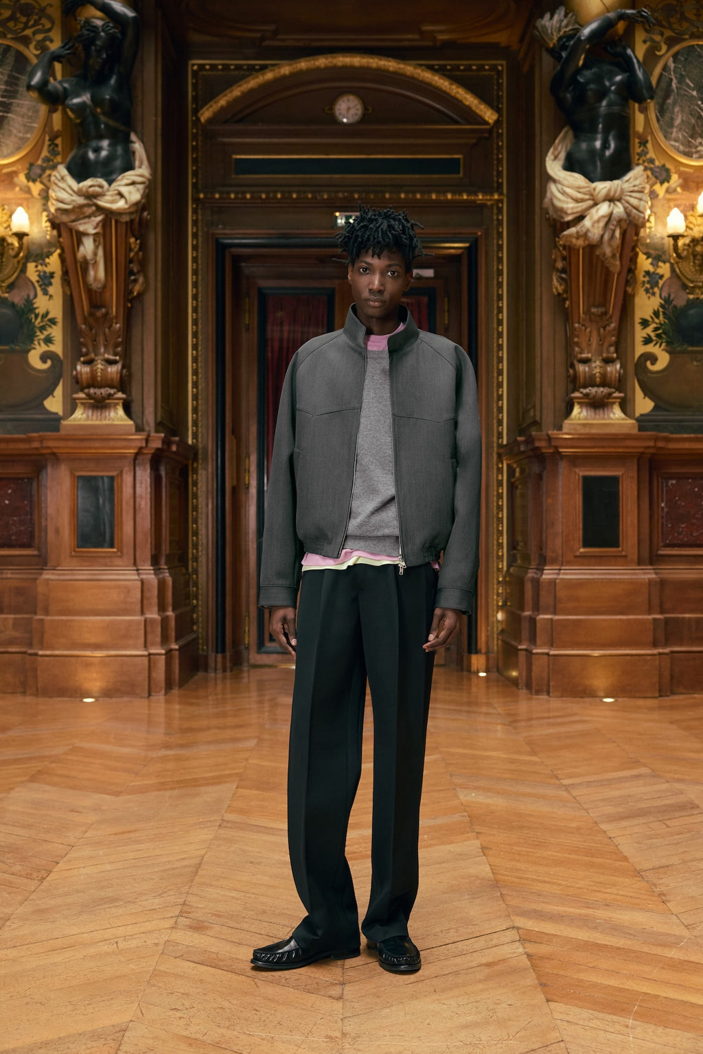 STU - High Neck Zip-up Wool Jacket (Grey) product image 4 | TRAB K-Fashion Australia