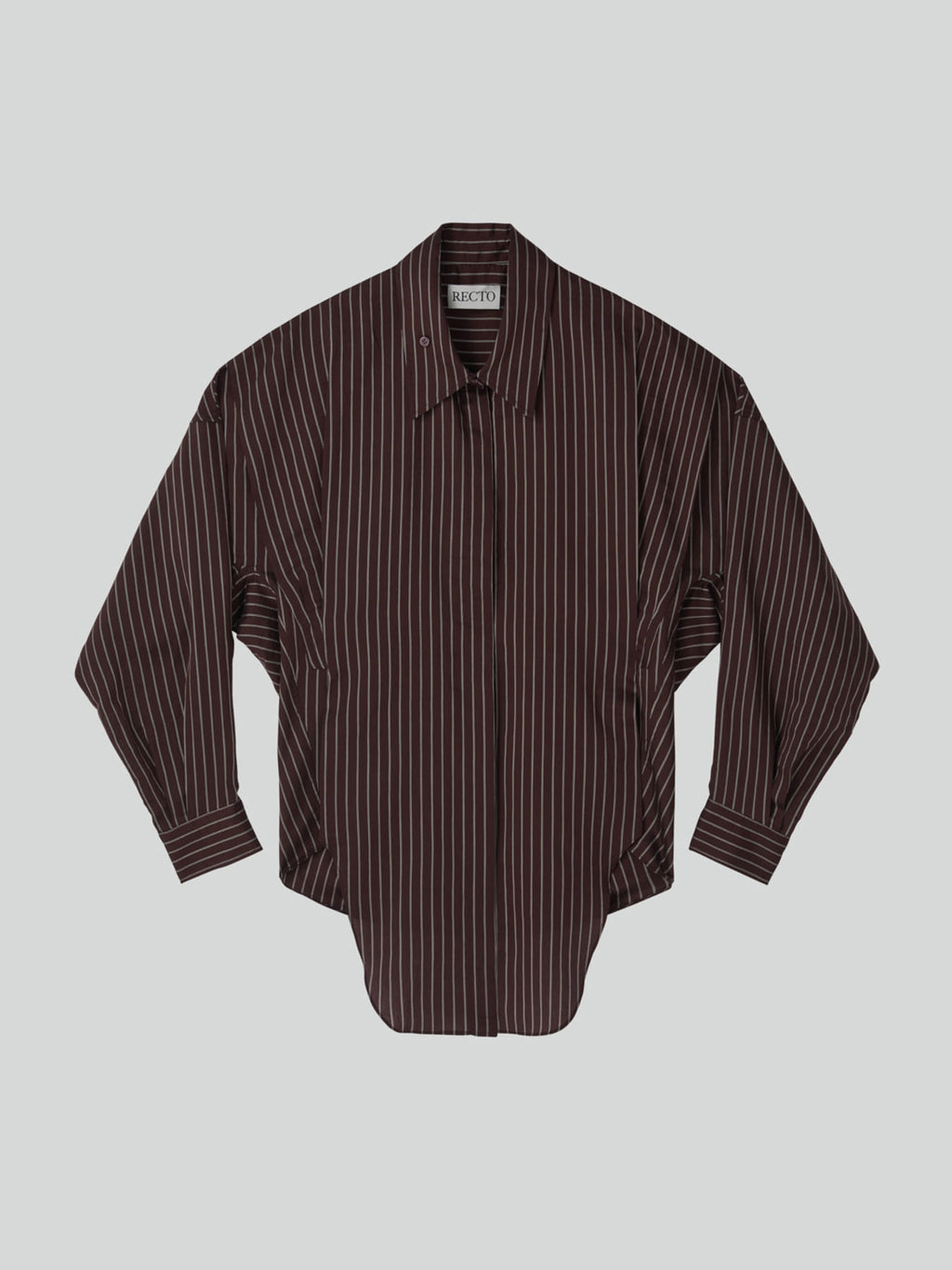 Recto - Double Layer Stripe Shirt (Red Brown) product image 9 | TRAB K-Fashion Australia