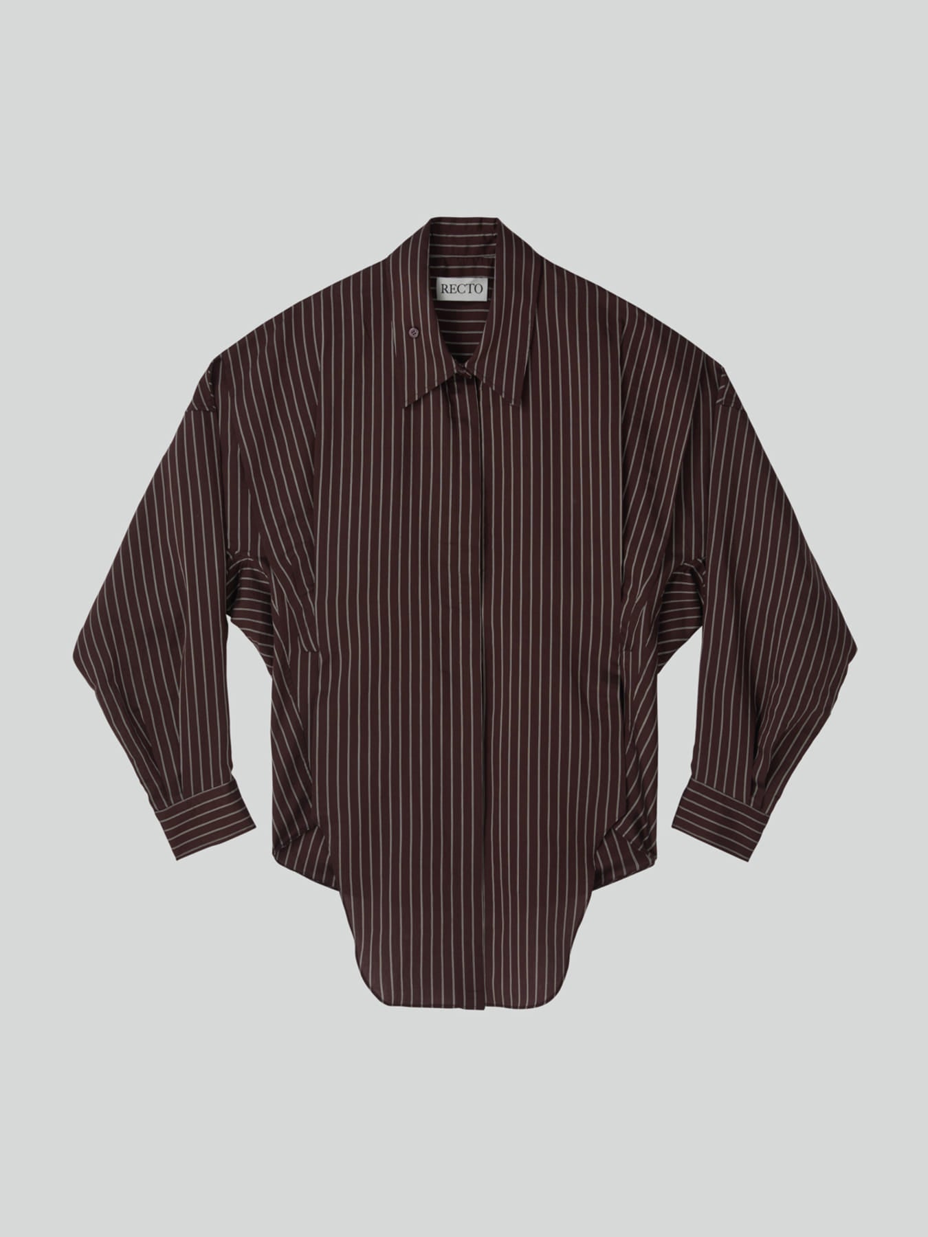 Recto - Double Layer Stripe Shirt (Red Brown) product image 9 | TRAB K-Fashion Australia