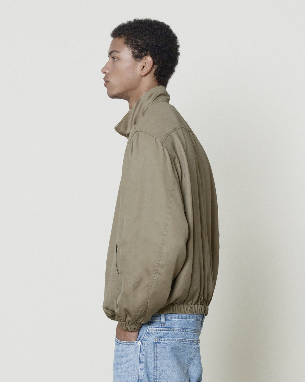 Brownyard - Washed Cupro Stand Collar Blouson (Dark Beige) product image 2 | TRAB K-Fashion Australia