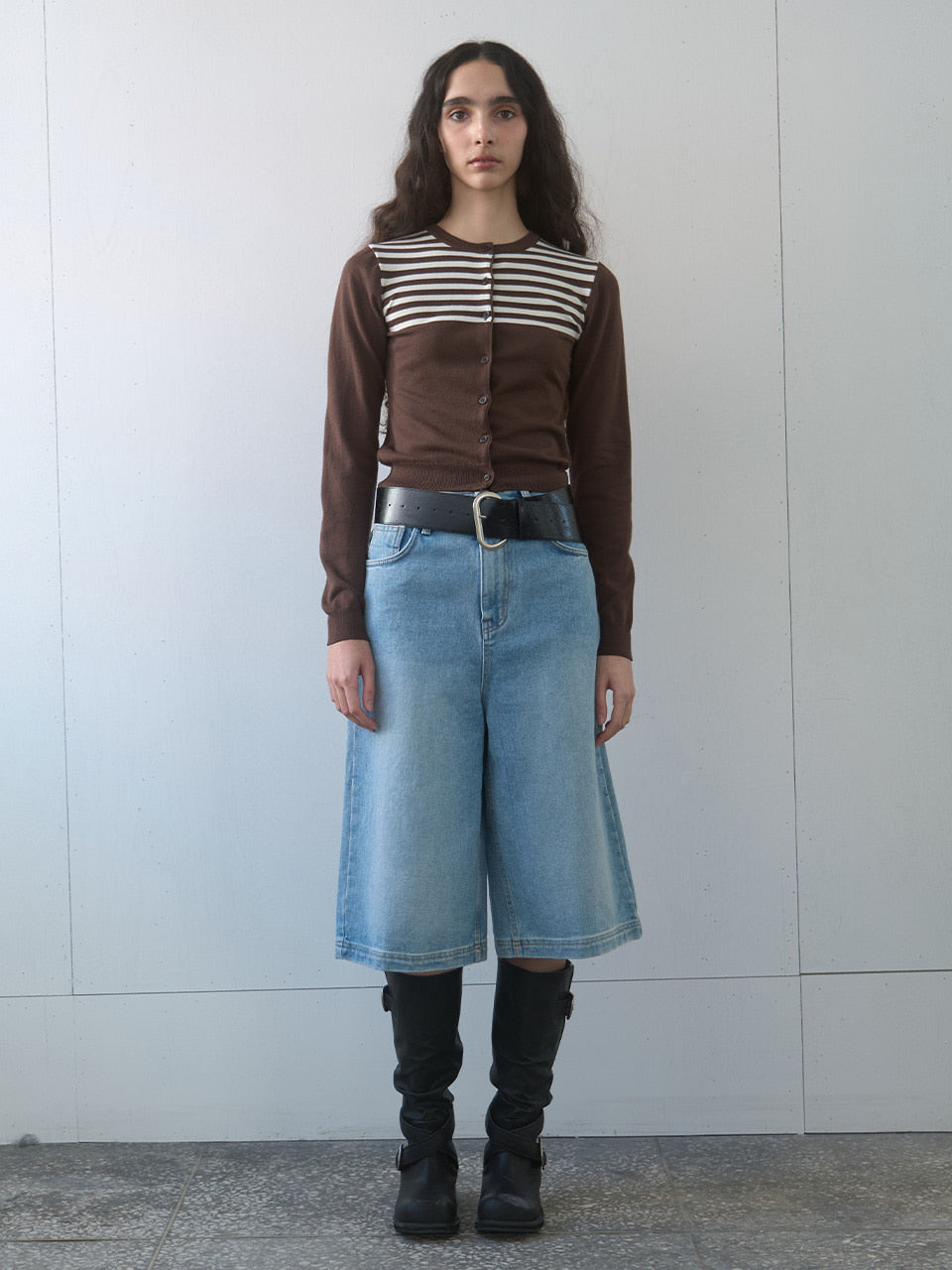 Kijun - Essential Denim Bermuda Shorts (Blue) product image 3 | TRAB K-Fashion Australia