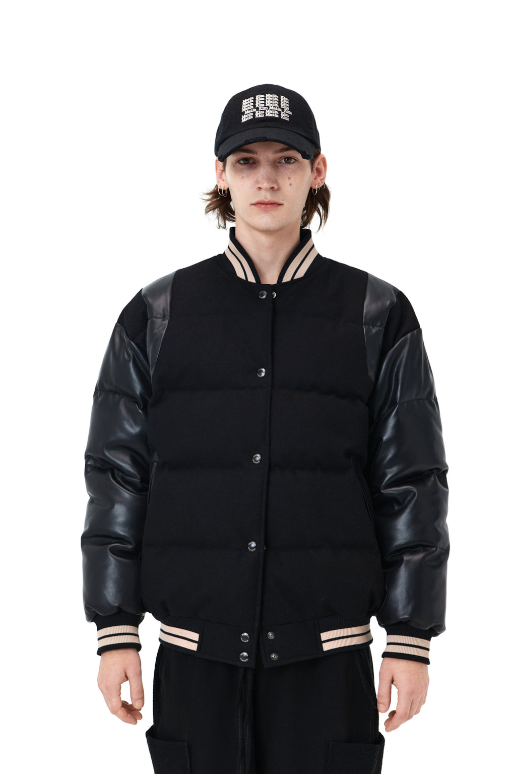 Matin Kim - Varsity Down Jacket (Black) product image 10 | TRAB K-Fashion Australia