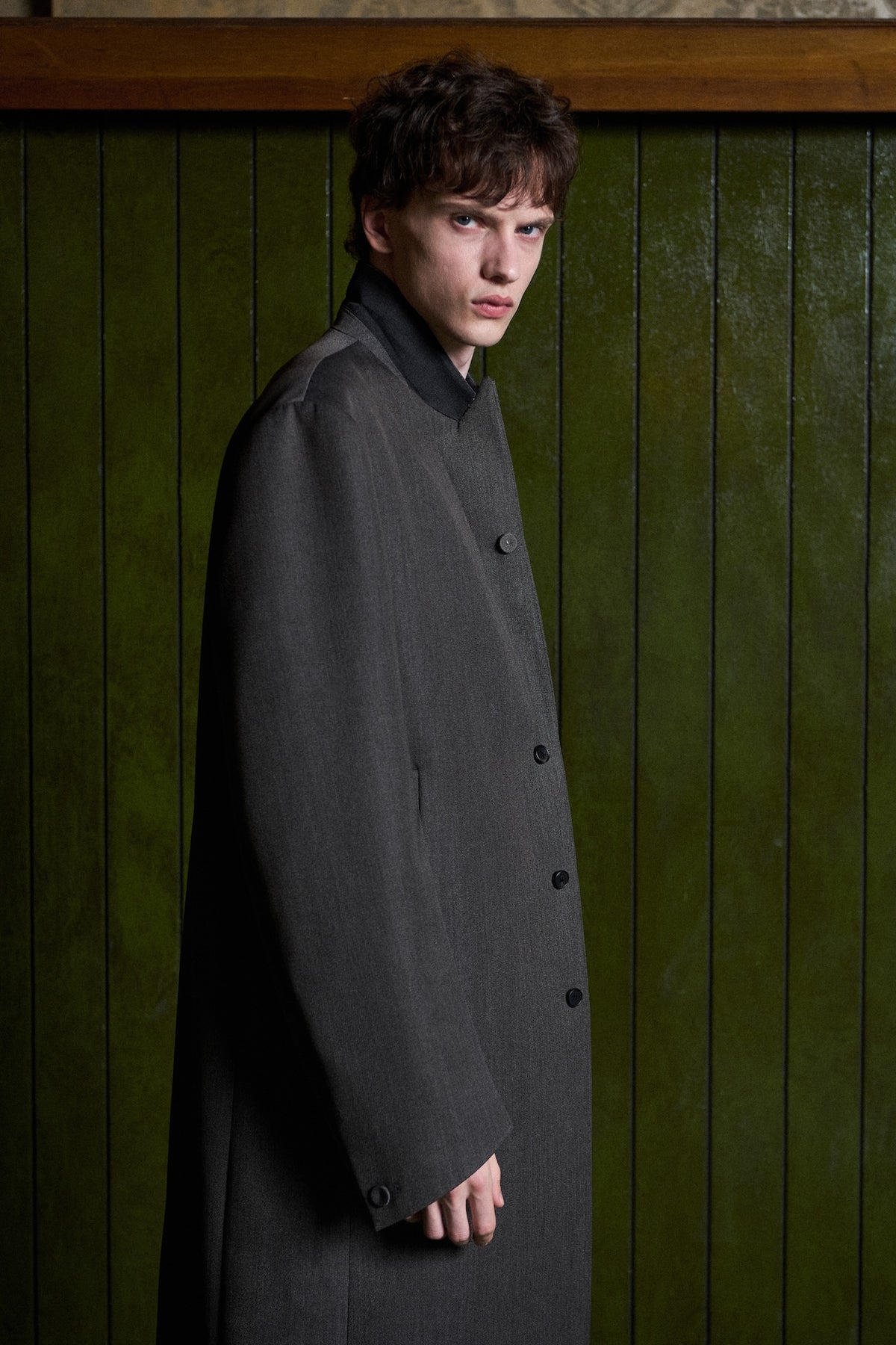 STU - Slanted 3 Button Wool Single Coat (Grey) product image 15 | TRAB K-Fashion Australia