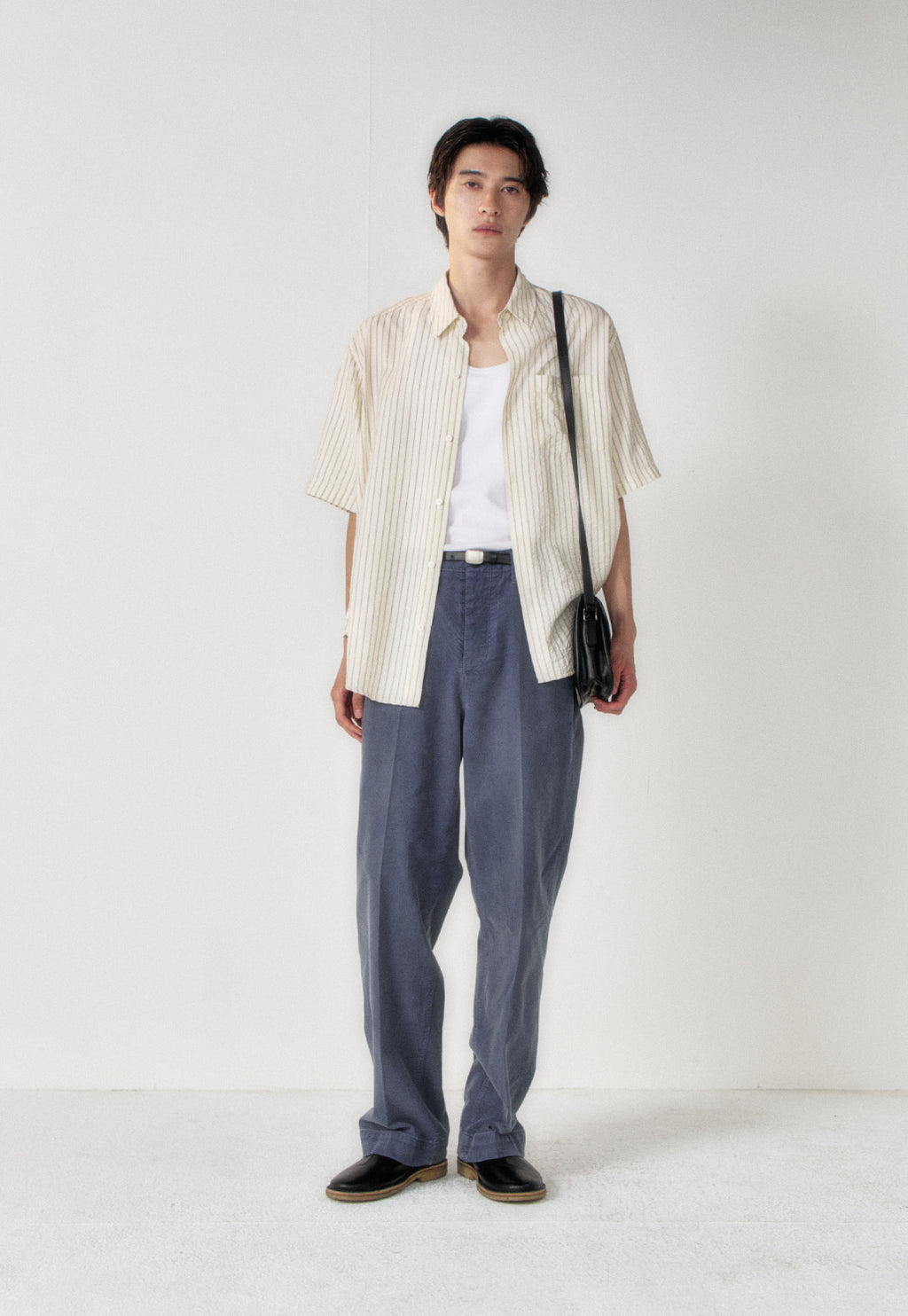 Art if acts - Wrinkle Rayon Half Shirt (Cream/Charcoal) product image 3 | TRAB K-Fashion Australia