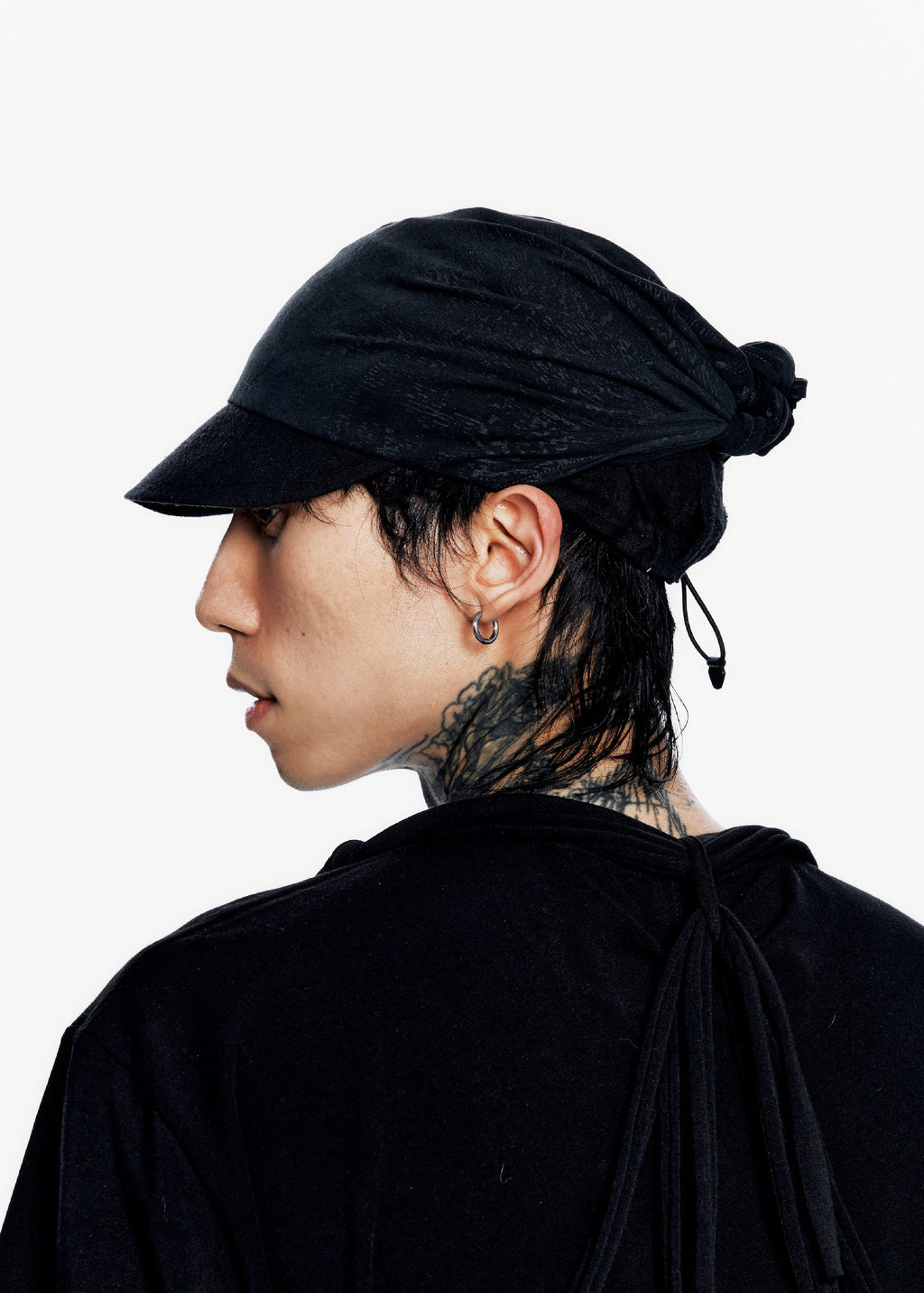 Hyein Seo - Layered Scarf Cap (Black) product image 1 | TRAB K-Fashion Australia