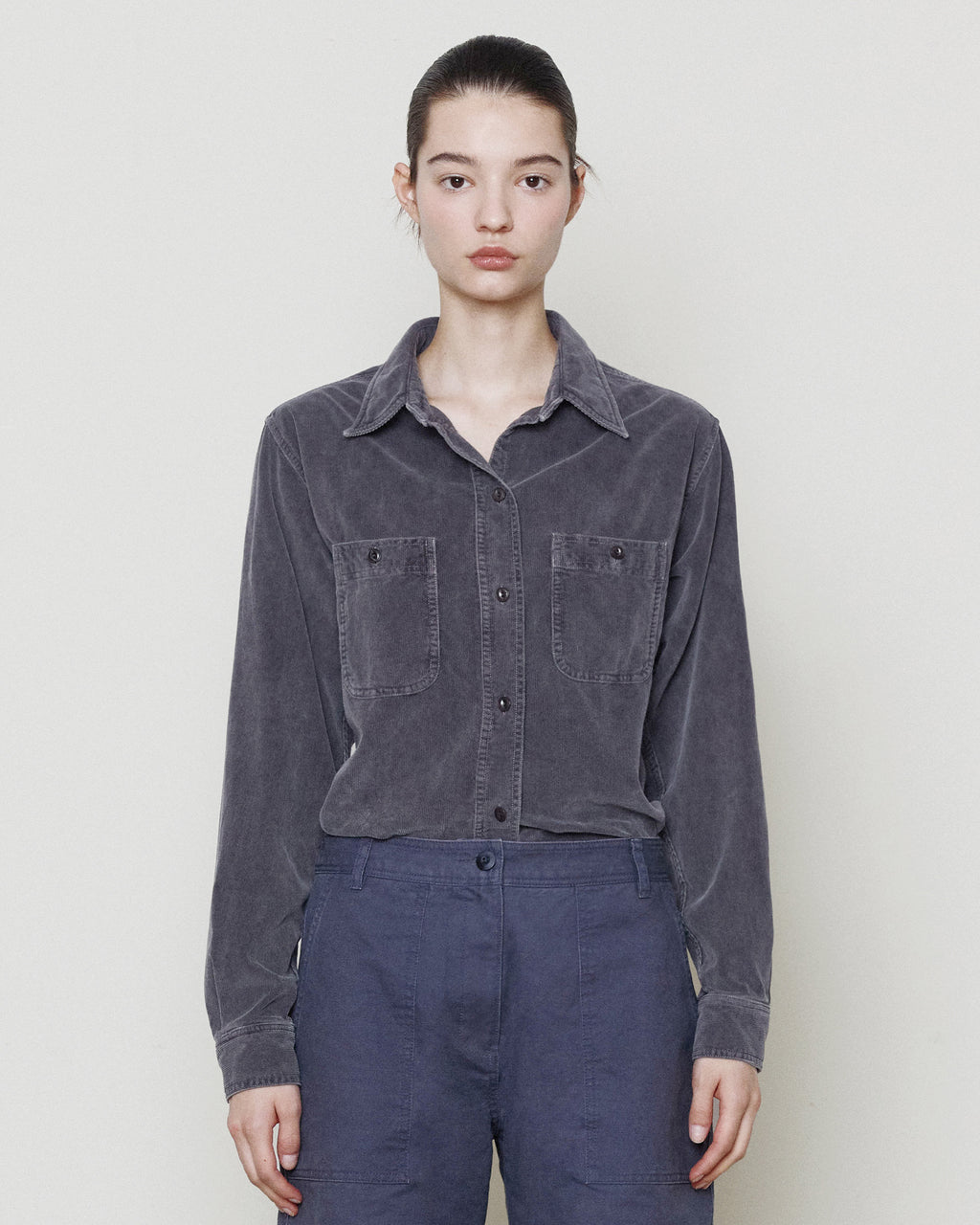 Brownyard - Garment Dyed Corduroy Shirt (Navy) product image 1 | TRAB K-Fashion Australia