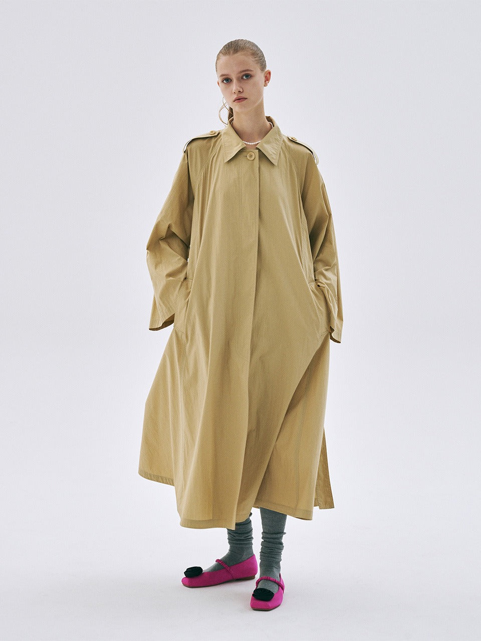 Mardi Mercredi - Belted Trench Coat Raglan (Beige) product image 1 | TRAB K-Fashion Australia