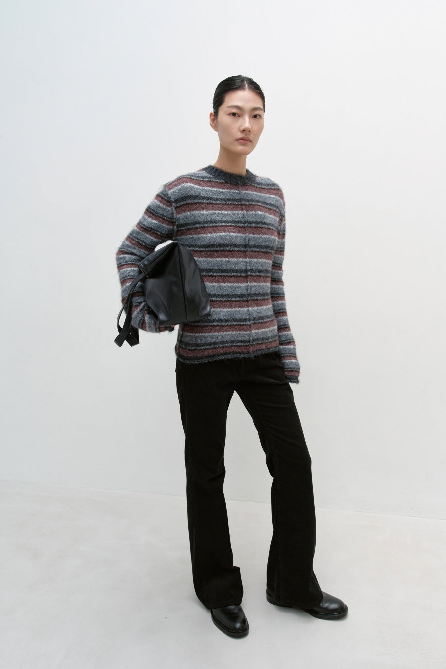 Insilence - Hairy Stripe Pullover (Grey Multi) product image 3 | TRAB K-Fashion Australia
