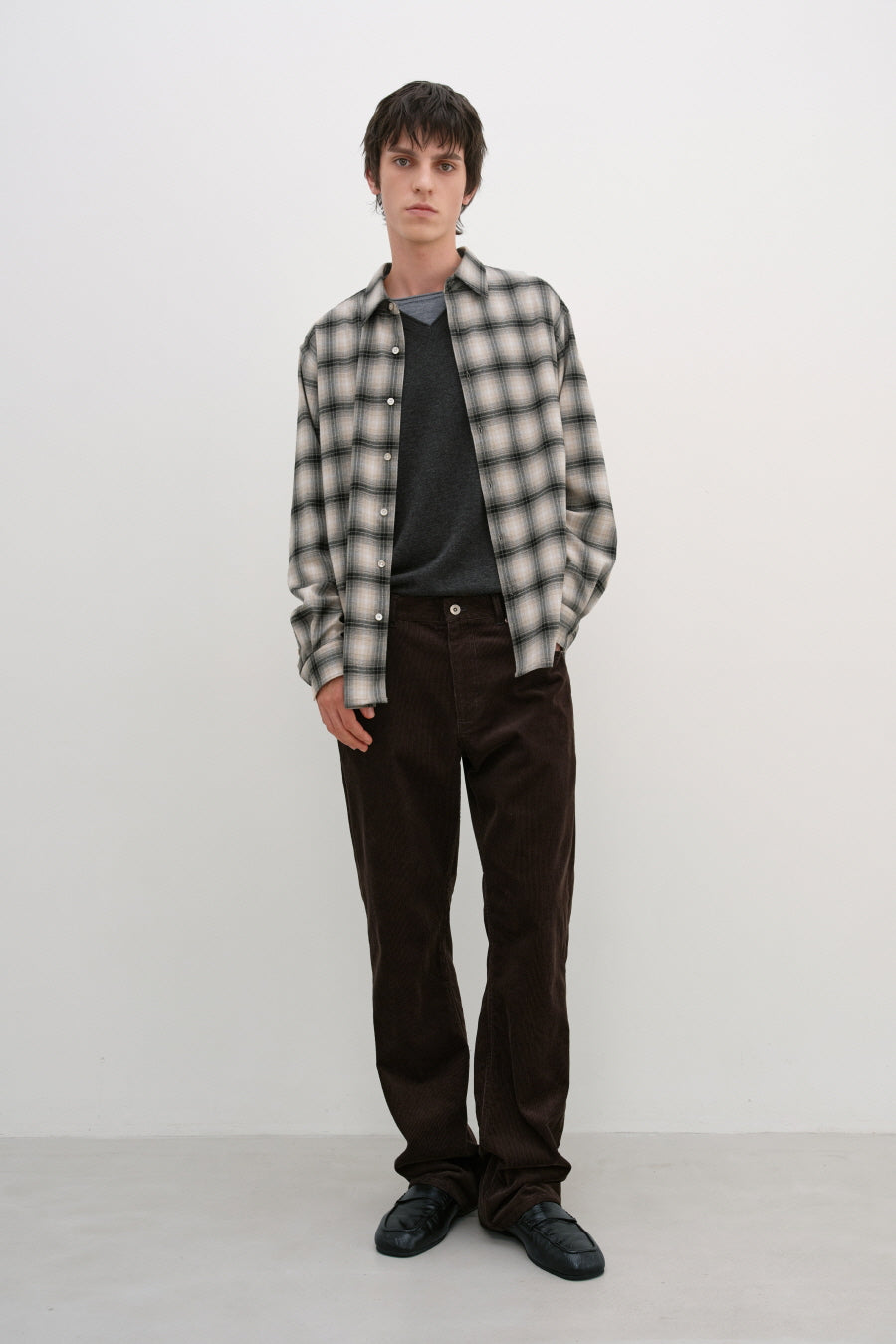 Insilence - Corduroy SemiFlare Pants (Brown) product image 5 | TRAB K-Fashion Australia