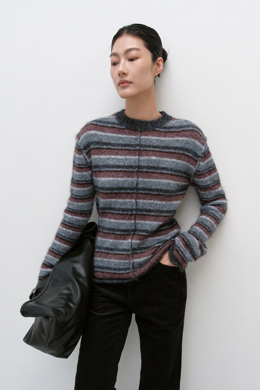 Insilence - Hairy Stripe Pullover (Grey Multi) product image 5 | TRAB K-Fashion Australia