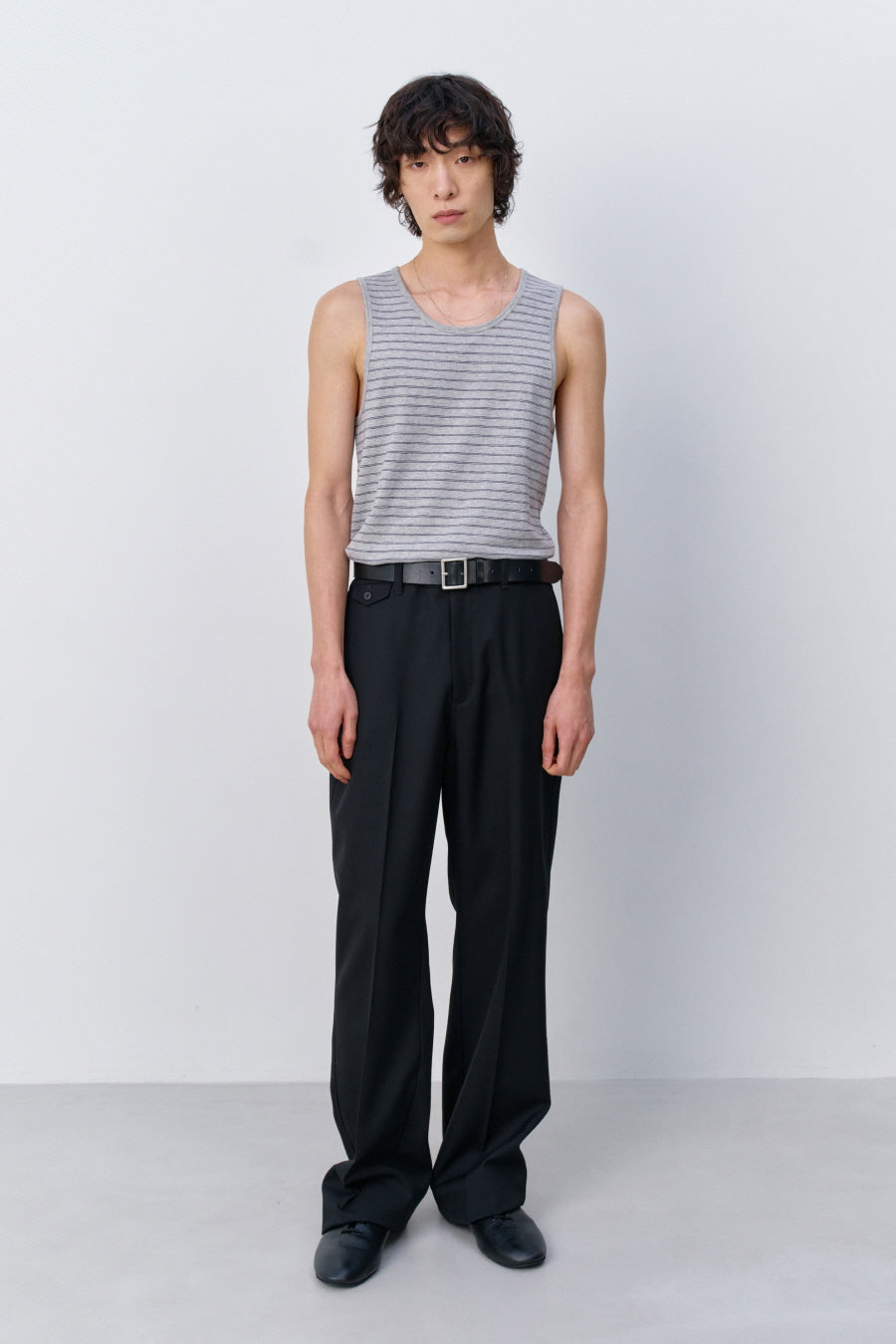 Insilence - Striped Tank Top (Melange Grey) product image 1 | TRAB K-Fashion Australia
