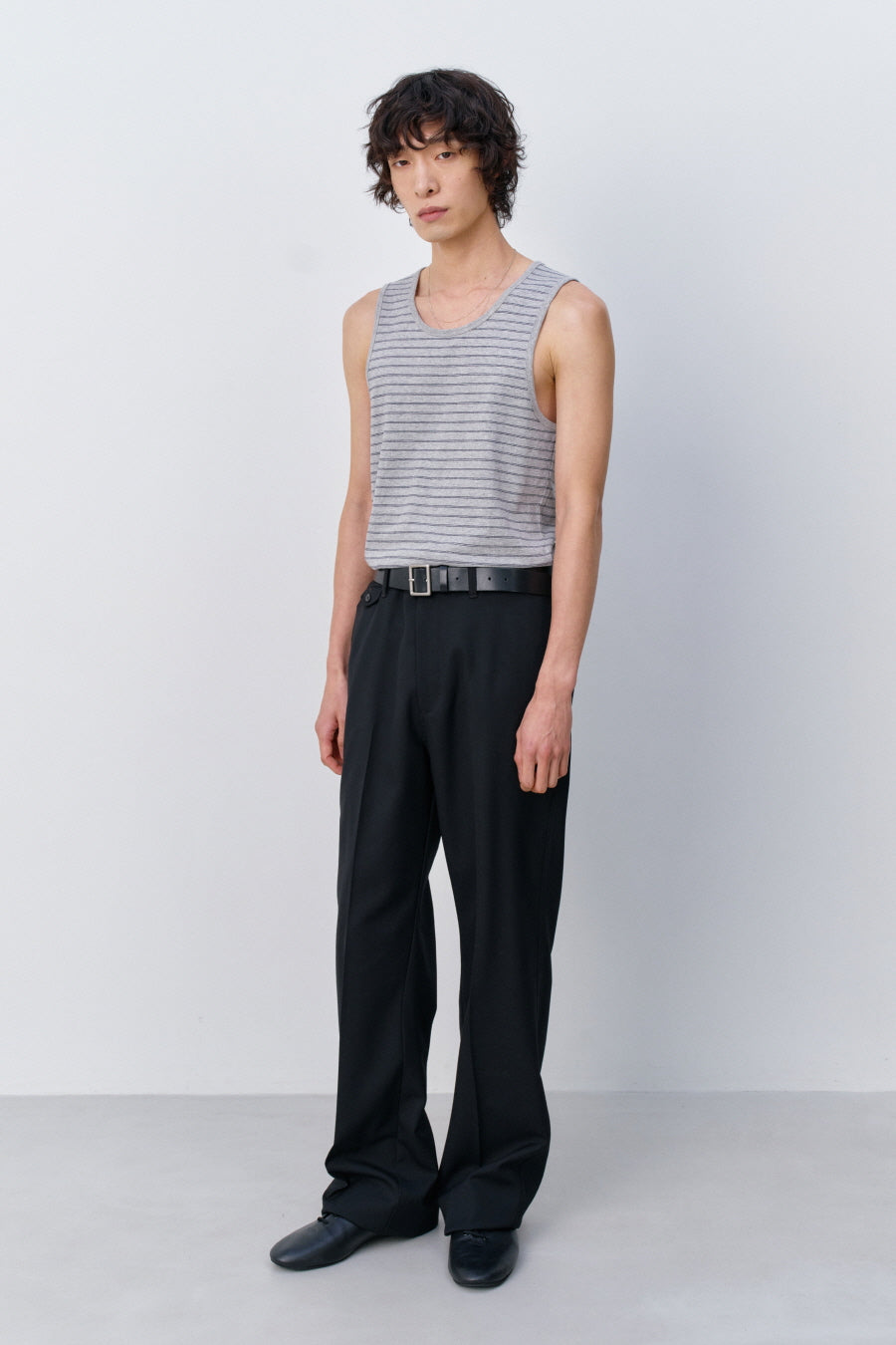 Insilence - Striped Tank Top (Melange Grey) product image 2 | TRAB K-Fashion Australia