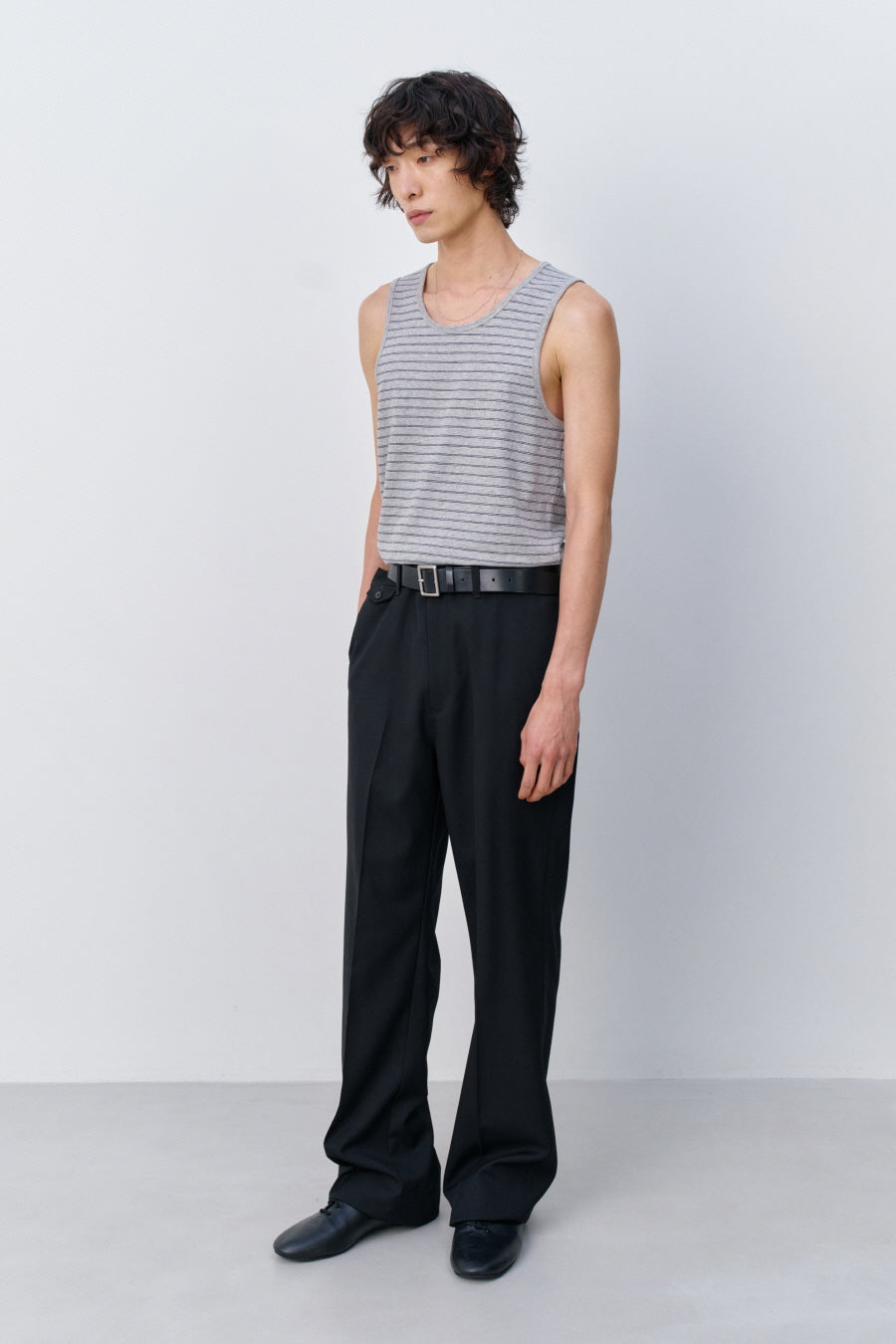 Insilence - Striped Tank Top (Melange Grey) product image 5 | TRAB K-Fashion Australia