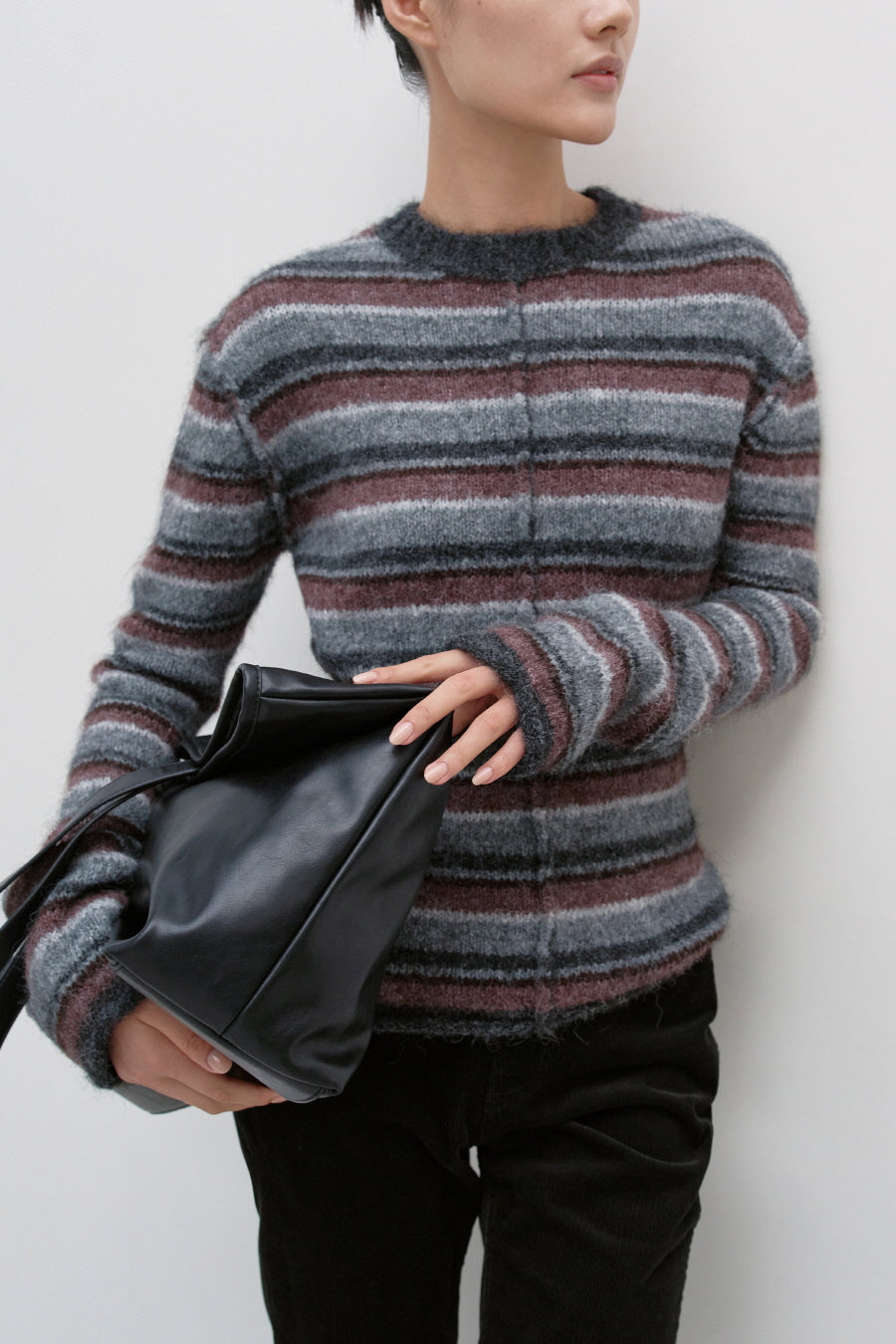 Insilence - Hairy Stripe Pullover (Grey Multi) product image 2 | TRAB K-Fashion Australia