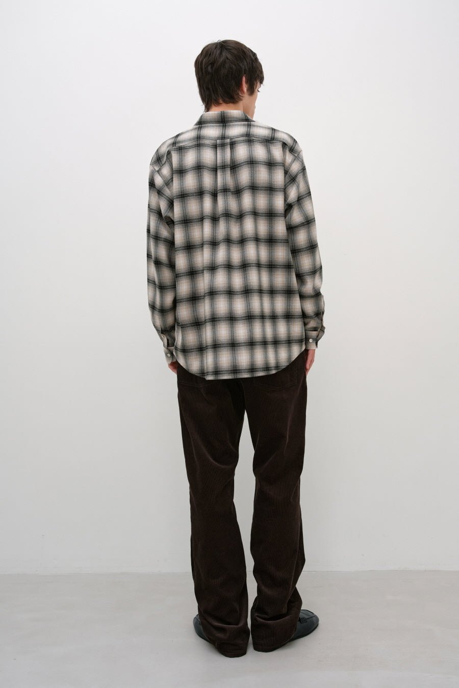 Insilence - Peach Check Shirt (Beige) product image 6 | TRAB K-Fashion Australia