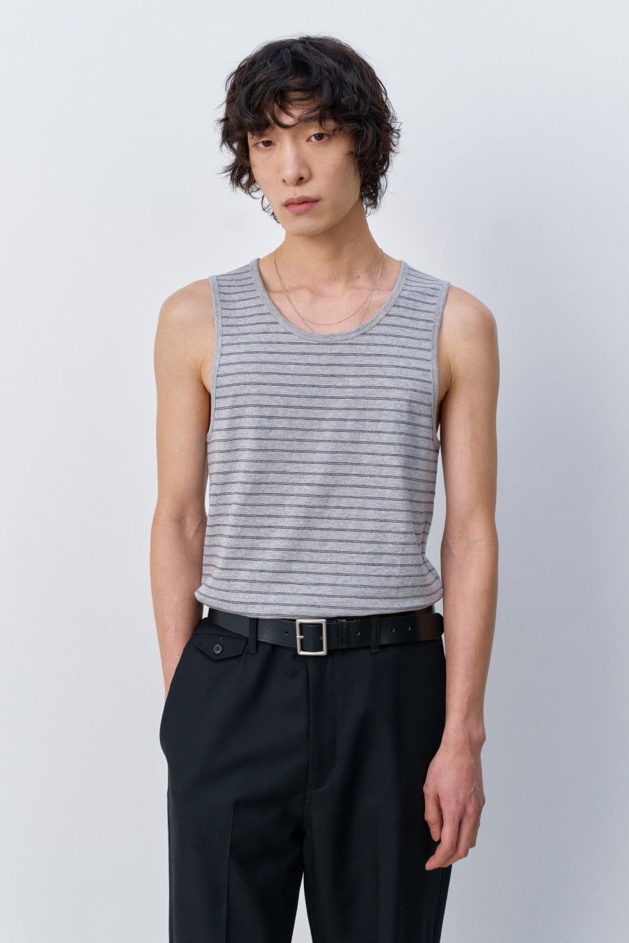 Insilence - Striped Tank Top (Melange Grey) product image 3 | TRAB K-Fashion Australia