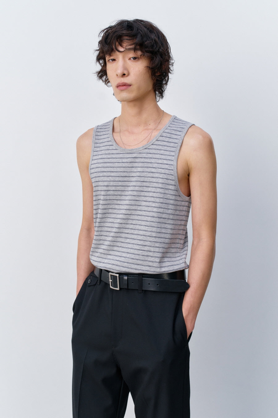 Insilence - Striped Tank Top (Melange Grey) product image 6 | TRAB K-Fashion Australia