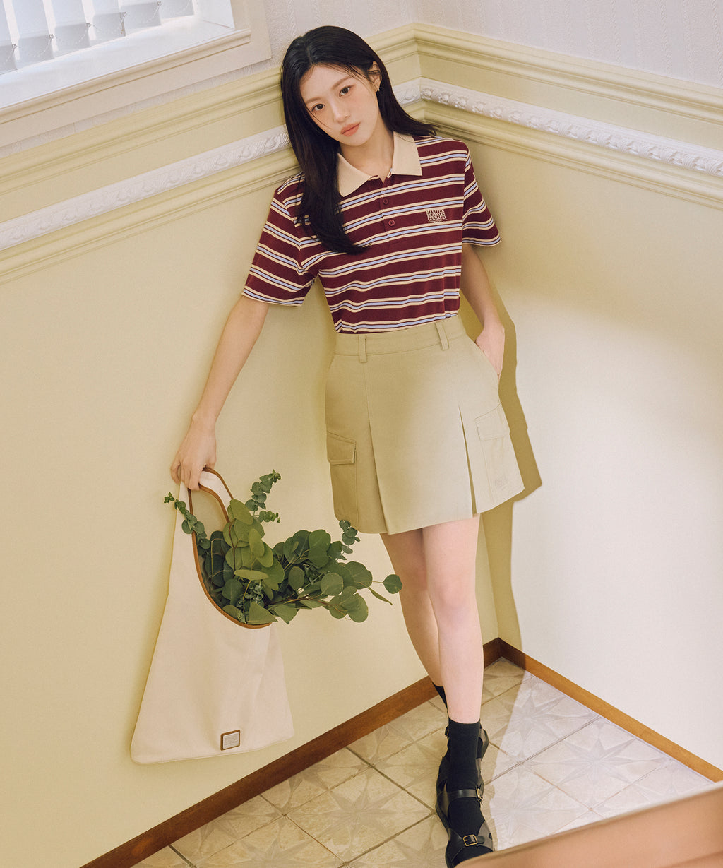 Marithe & Francois Girbaud - Classic Logo One Shoulder Bucket Bag (Natural) product image 1 | TRAB K-Fashion Australia