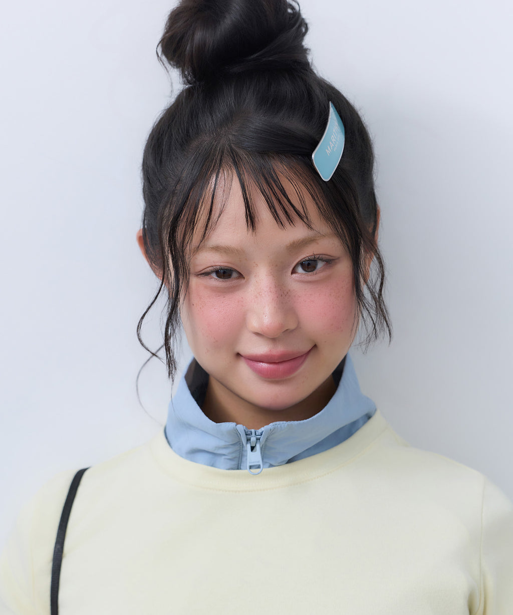 Marithe & Francois Girbaud - Regular Logo Enamel Hair Pin (Sky Blue) product image 1 | TRAB K-Fashion Australia