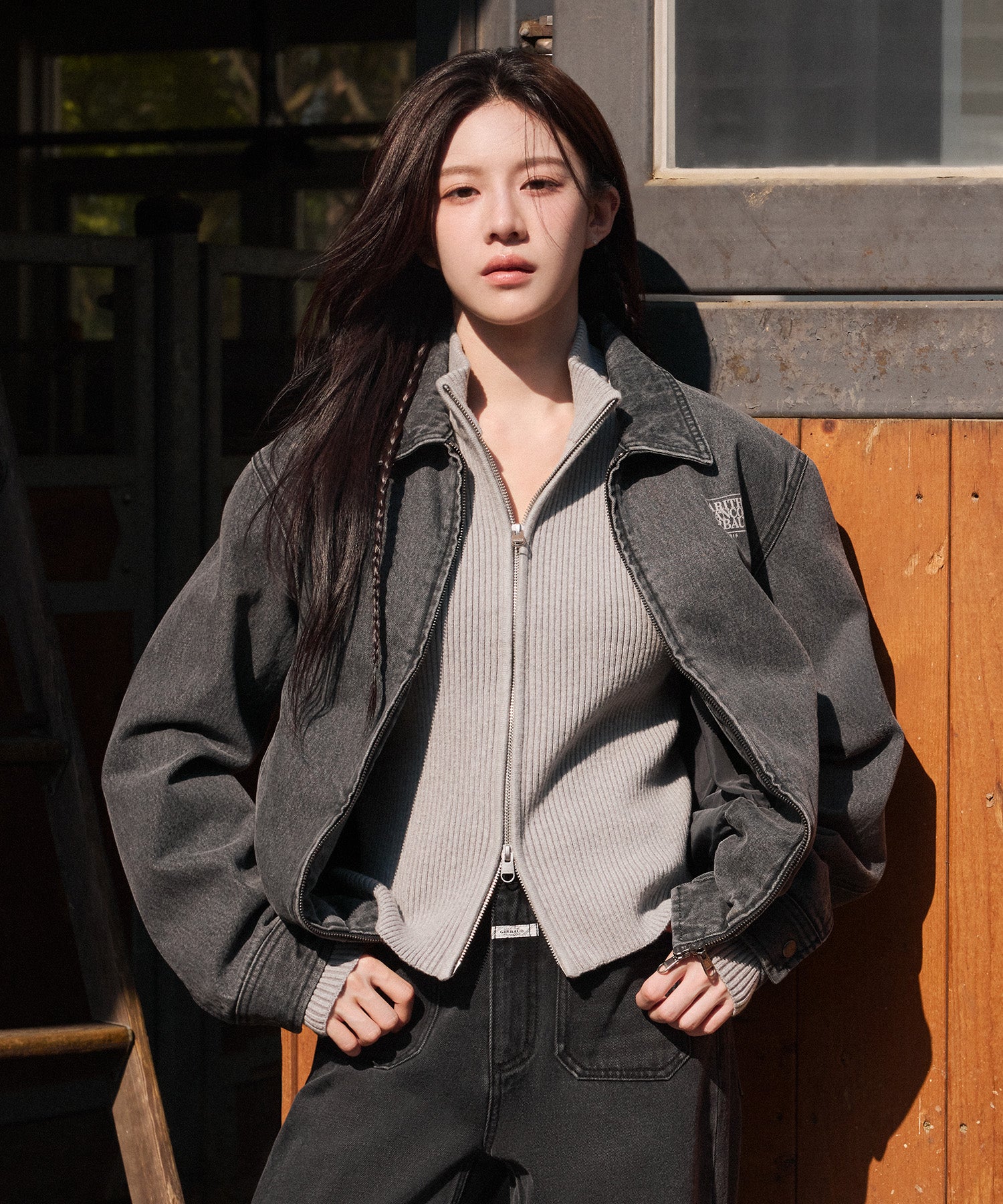 Marithe & Francois Girbaud - Denim Blouson Jacket (Gray) product image 1 | TRAB K-Fashion Australia