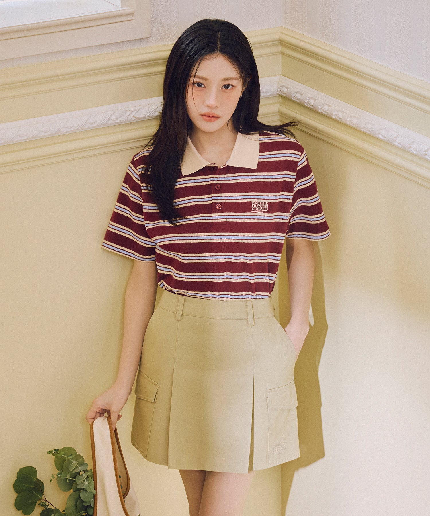 Marithe & Francois Girbaud - Cotton Cargo Mini Skirt (Beige) product image 1 | TRAB K-Fashion Australia