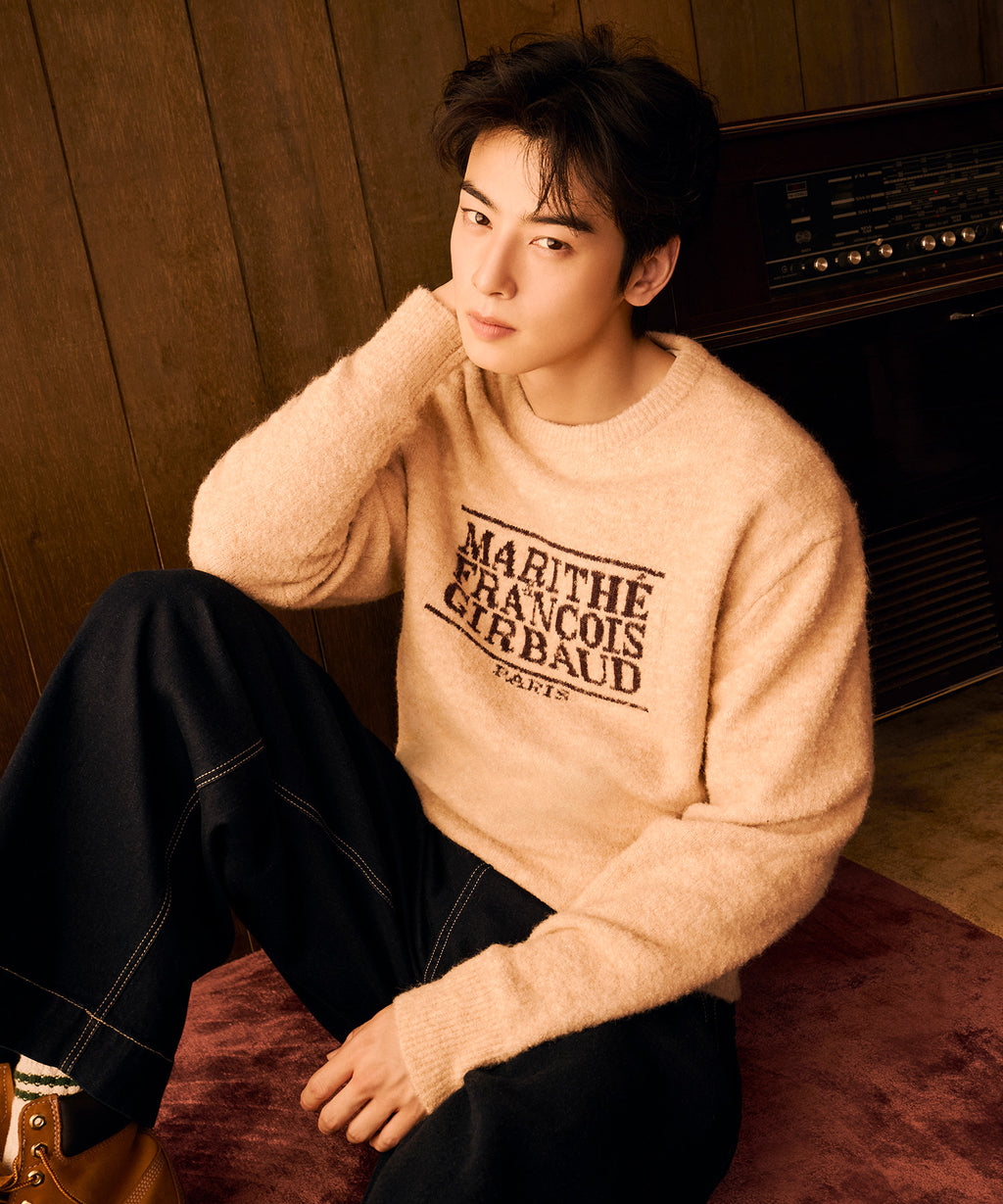 Marithe & Francois Girbaud - Boucle Classic Logo Knit Pullover (Ecru) product image 1 | TRAB K-Fashion Australia