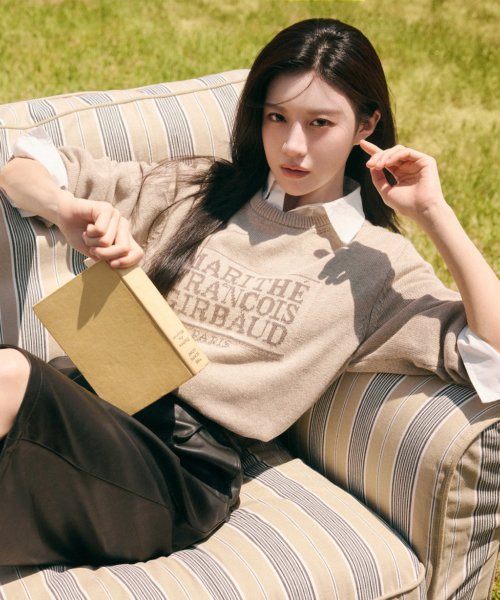 Marithe & Francois Girbaud - Classic Logo Knit Pullover (Oatmeal) product image 1 | TRAB K-Fashion Australia