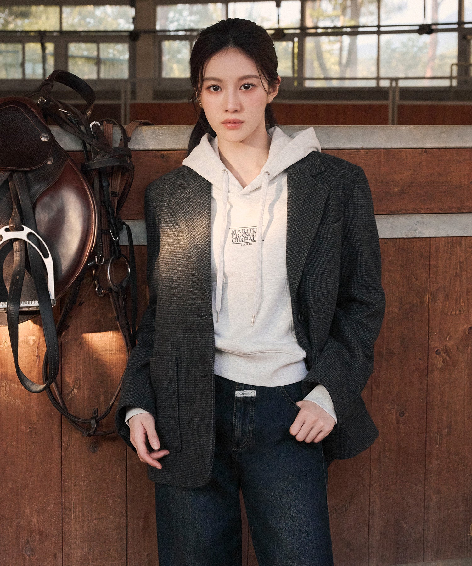 Marithe & Francois Girbaud - Wool Blazer Jacket (Charcoal) product image 1 | TRAB K-Fashion Australia