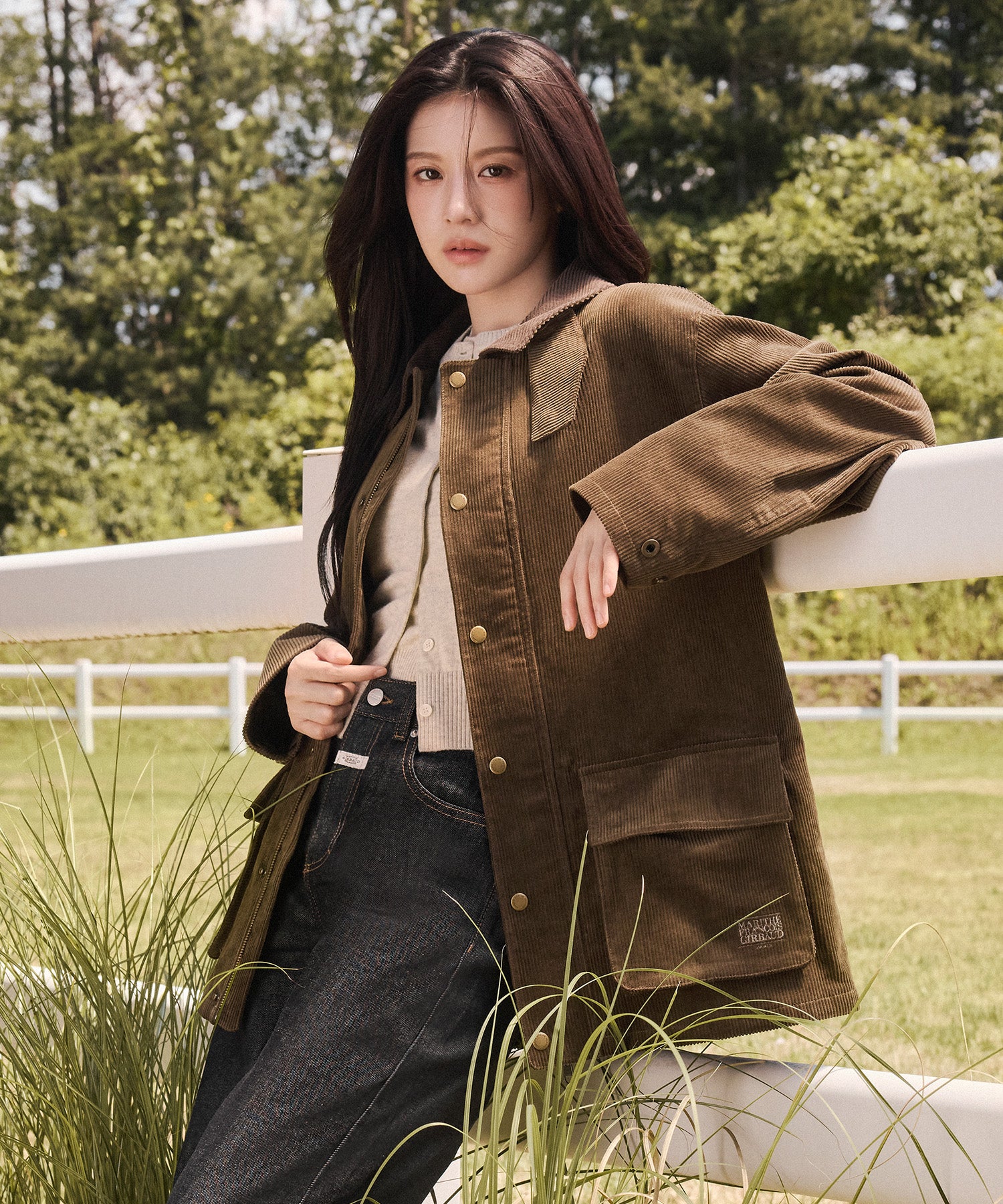 Marithe & Francois Girbaud - Corduroy Hunting Jacket (Khaki) product image 1 | TRAB K-Fashion Australia