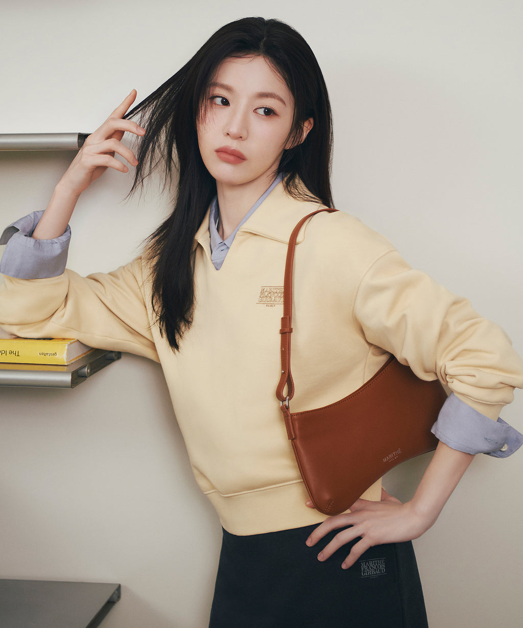 Marithe & Francois Girbaud - Regular Logo Mini Peanut Bag (Brown) product image 1 | TRAB K-Fashion Australia