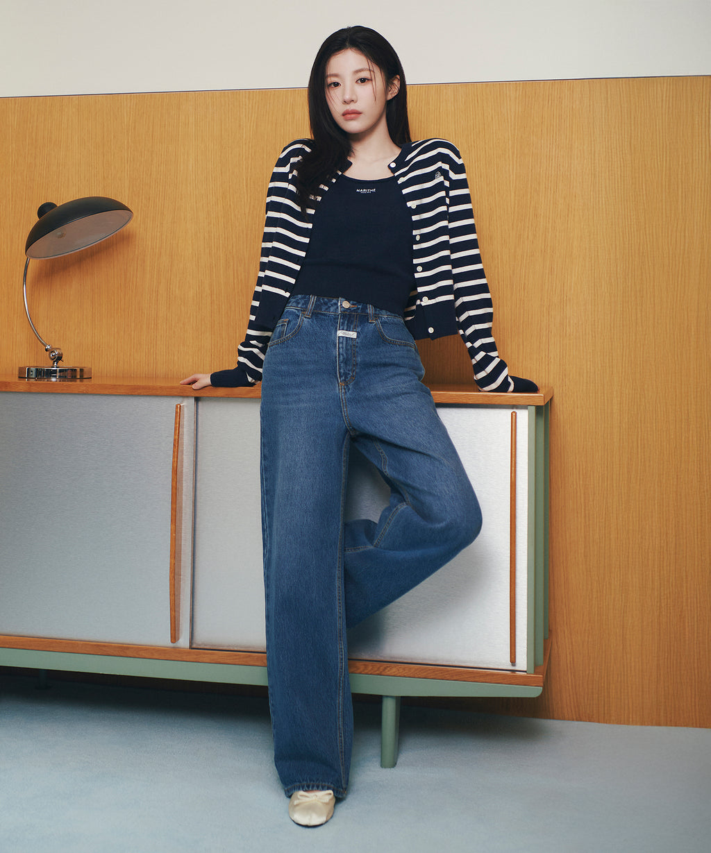 Marithe & Francois Girbaud - Layered Skirt Denim Pants (Blue) product image 1 | TRAB K-Fashion Australia