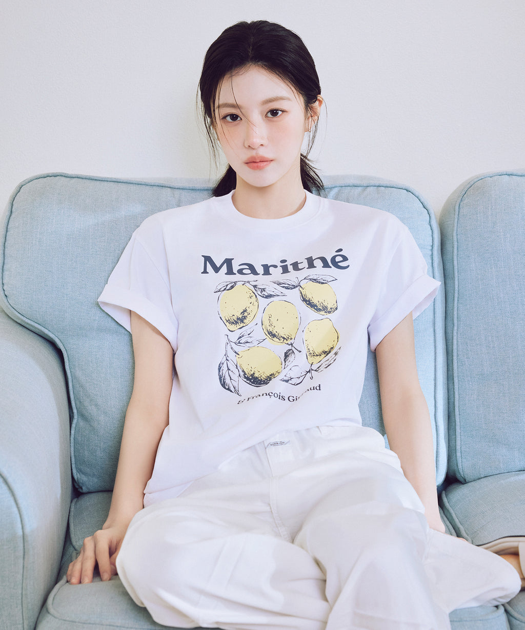 Marithe & Francois Girbaud - Aerocool Lemon Graphic Tee (White) product image 1 | TRAB K-Fashion Australia