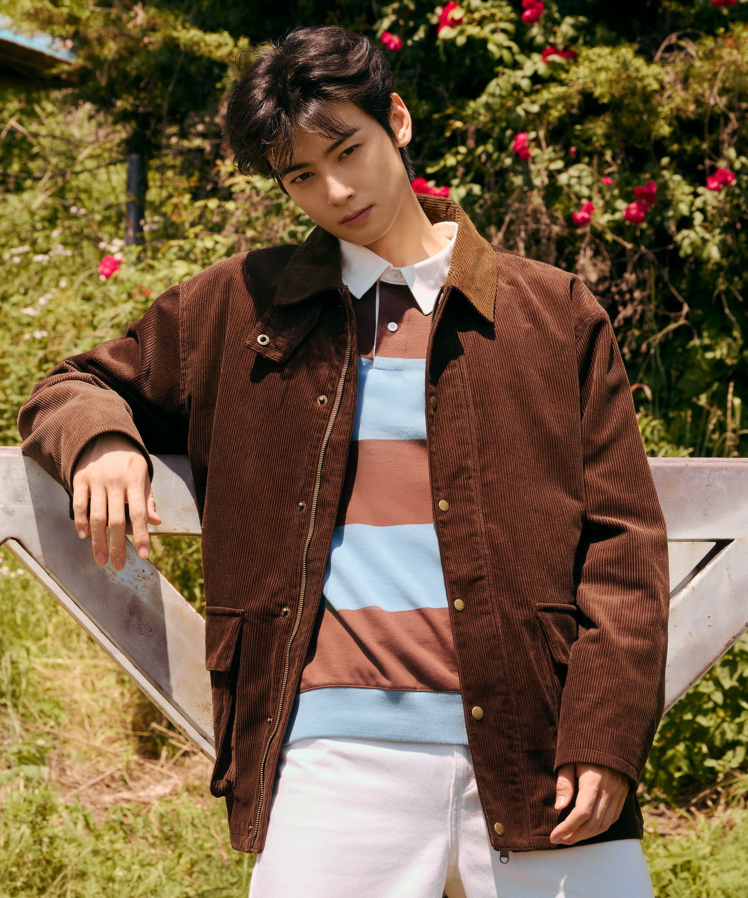 Marithe & Francois Girbaud - Corduroy Hunting Jacket (Brown) product image 1 | TRAB K-Fashion Australia