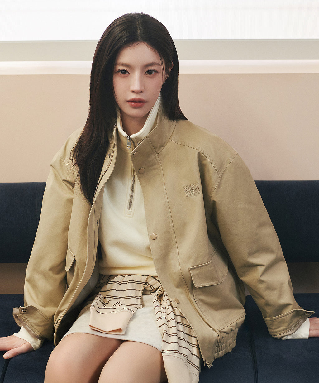 Marithe & Francois Girbaud - Basic Harrington Jacket (Beige) product image 1 | TRAB K-Fashion Australia