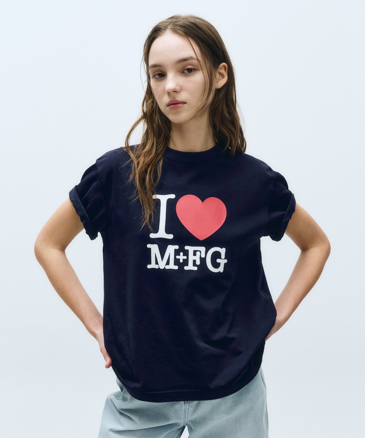 Marithe & Francois Girbaud - I Love Mfg Tee (Navy) product image 1 | TRAB K-Fashion Australia
