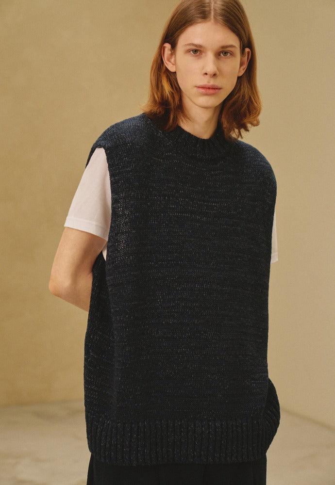 Art if acts - Tape Knit Vest (Dark Navy) product image 1 | TRAB K-Fashion Australia