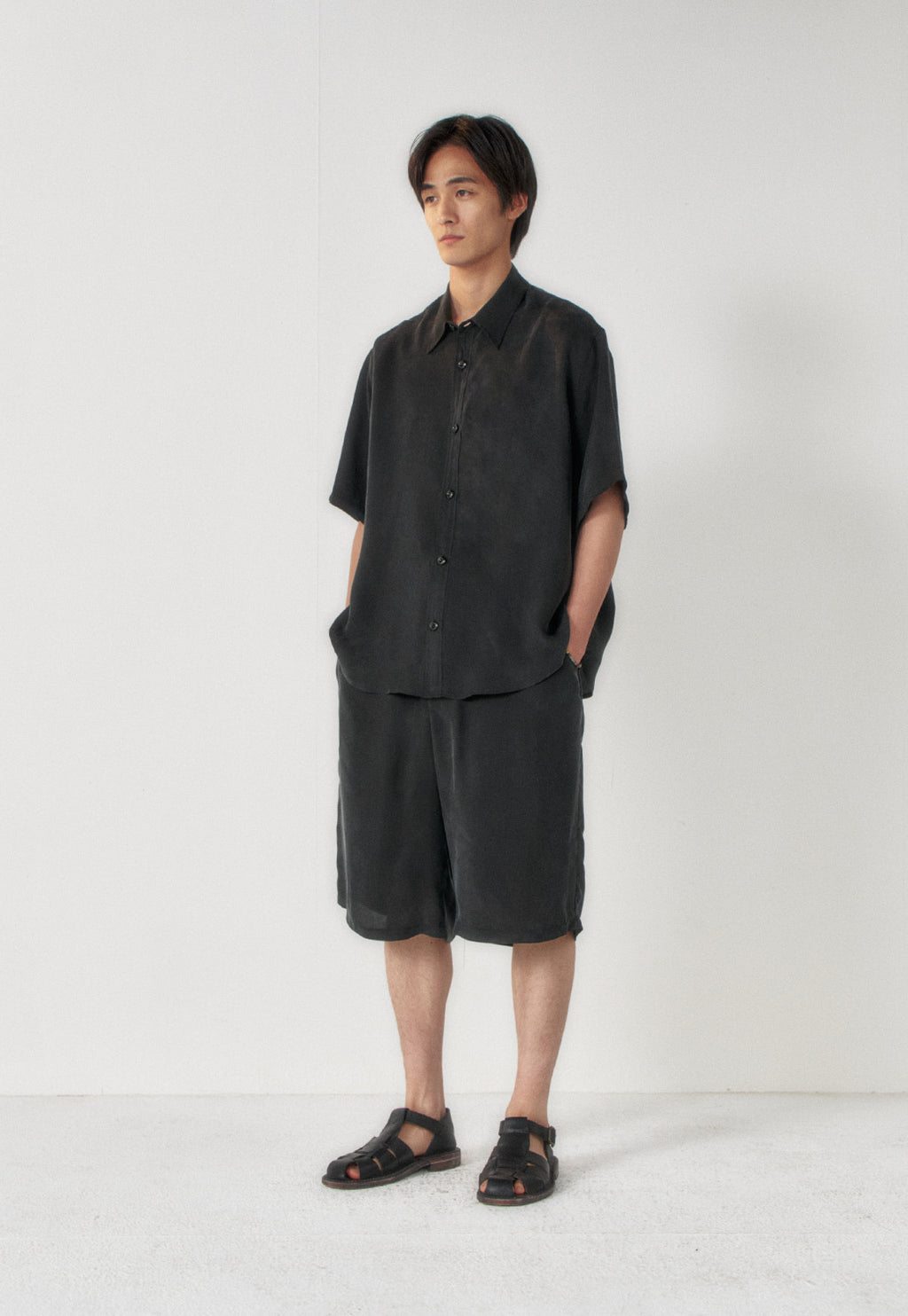 Art if acts - Cupro Camp Shirt (Black) product image 3 | TRAB K-Fashion Australia