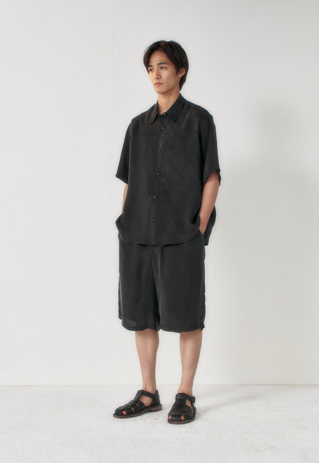 Art if acts - Cupro Camp Shirt (Black) product image 3 | TRAB K-Fashion Australia